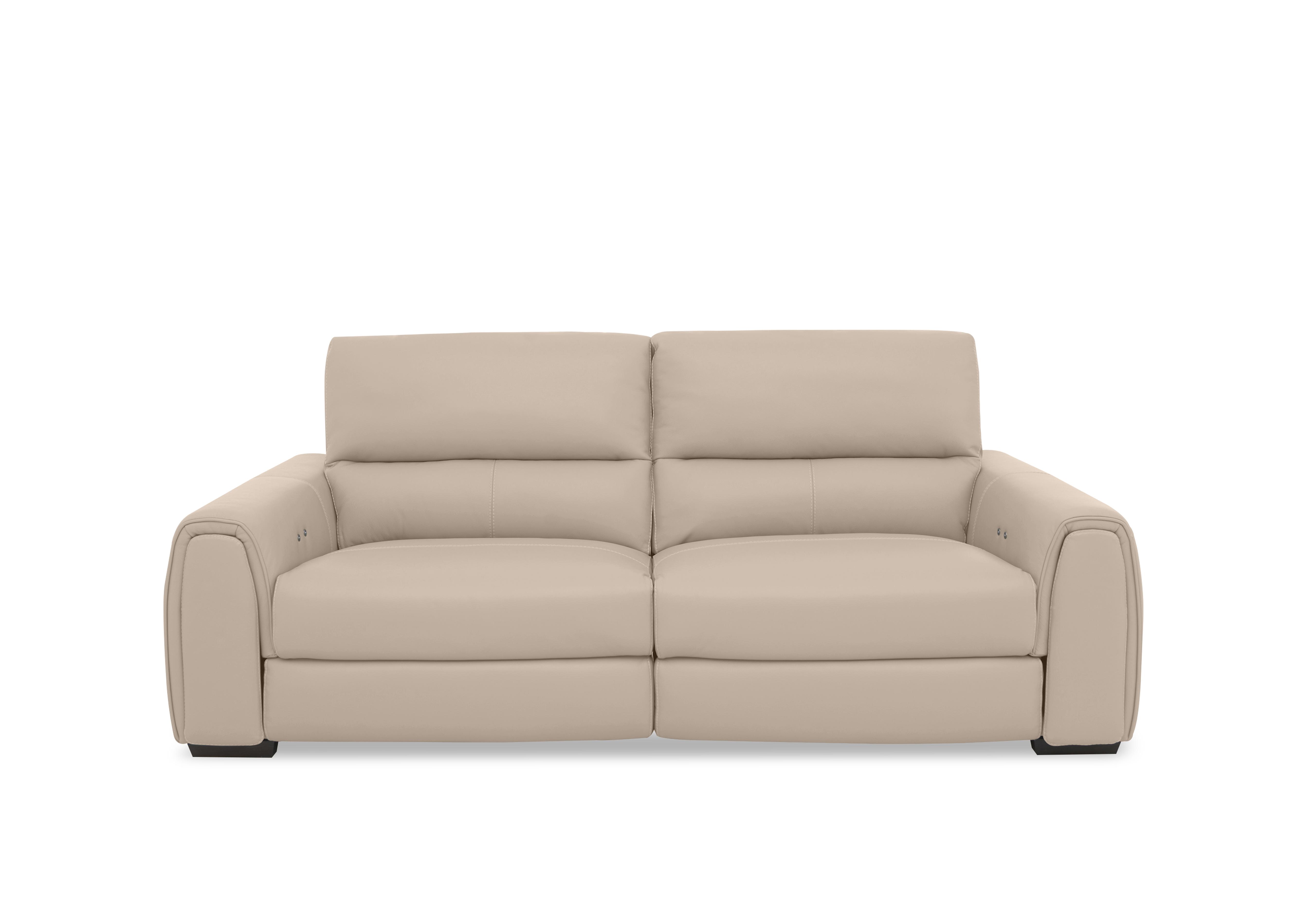 Flex Leather 3 Seater Power Recliner Sofa with Storage Arms in Nc-039c Pebble on Furniture Village