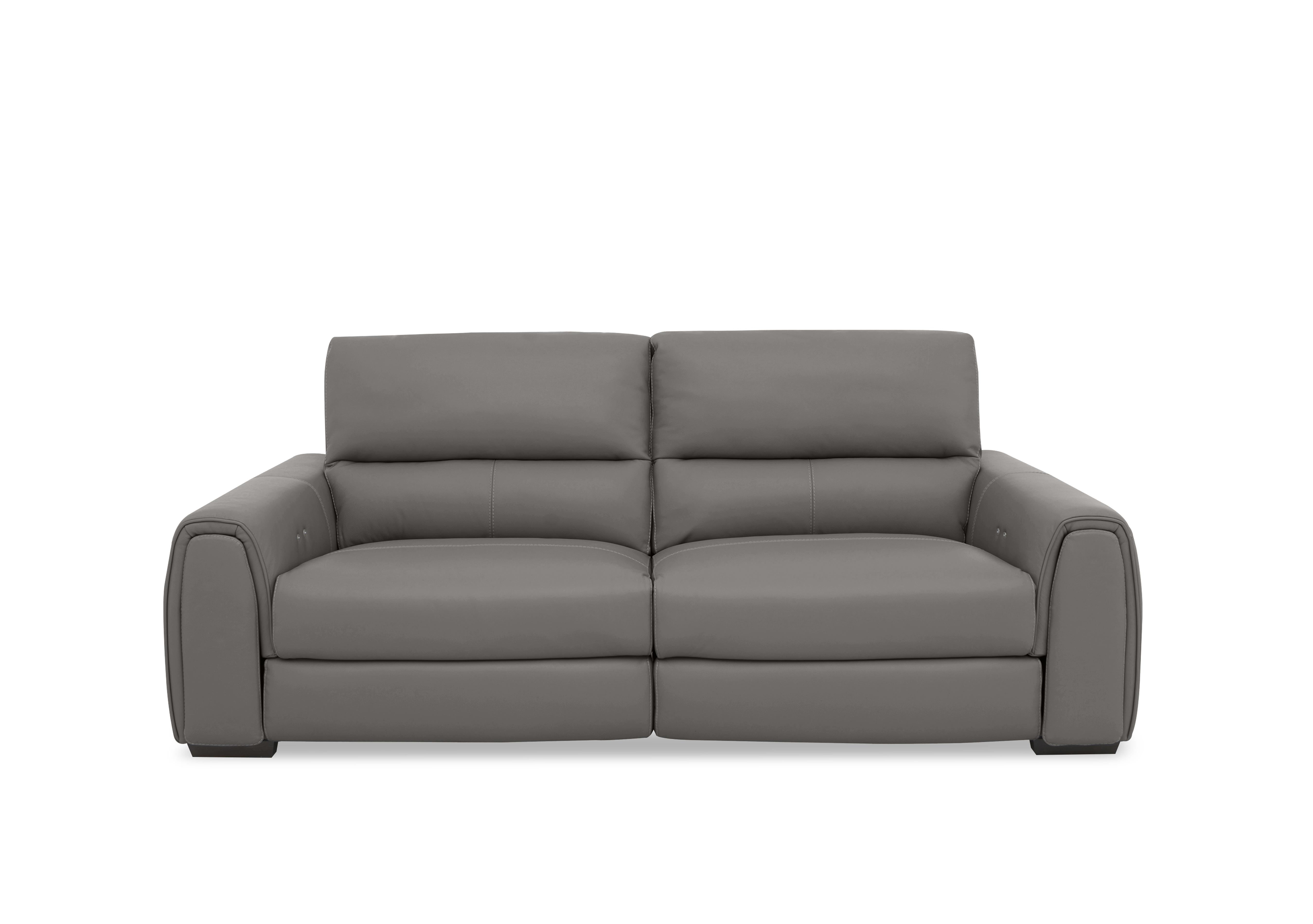 Flex Leather 3 Seater Power Recliner Sofa with Storage Arms in Nc-042e Elephant on Furniture Village