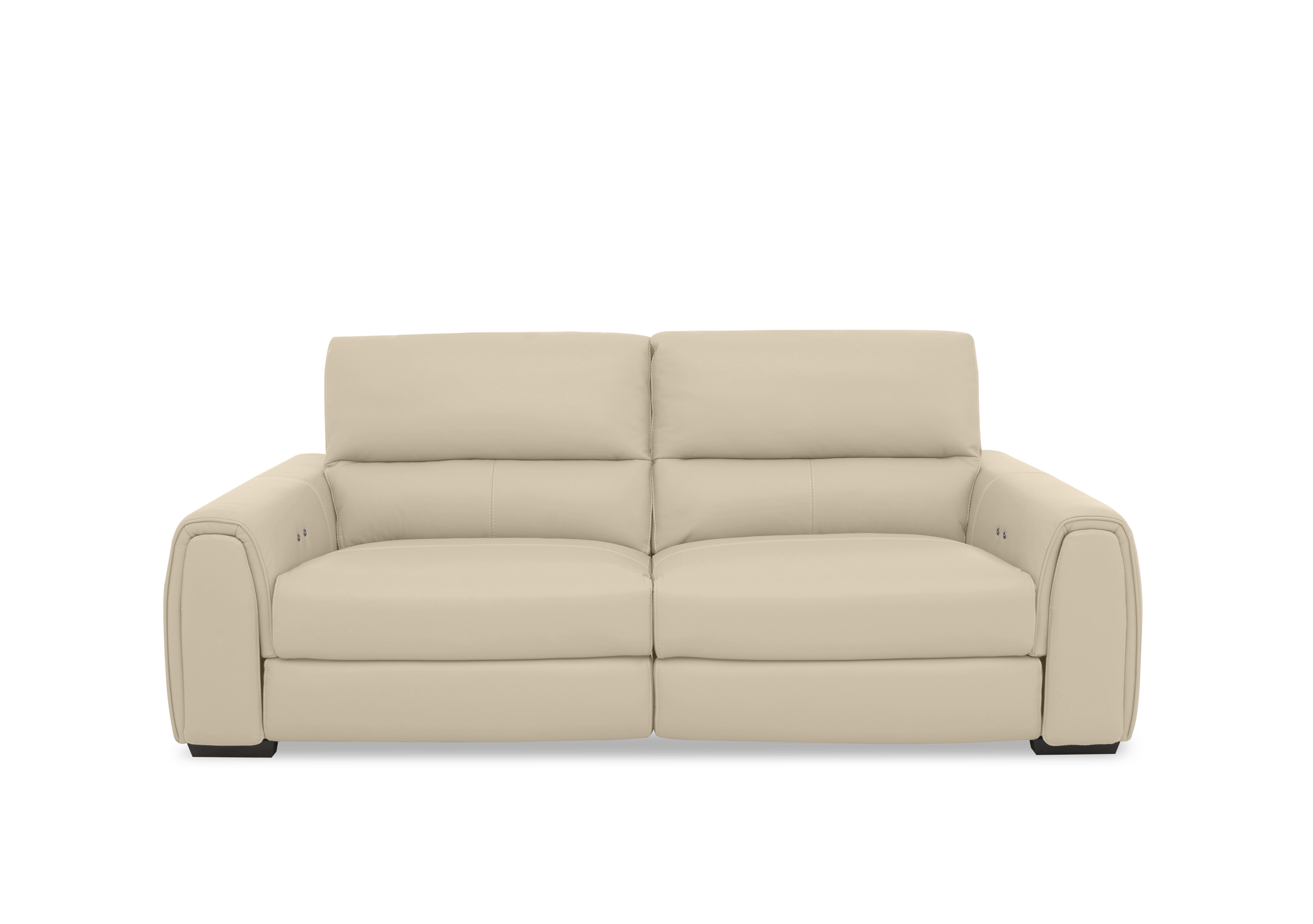 Flex Leather 3 Seater Power Recliner Sofa with Storage Arms in Nc-862c Bisque on Furniture Village
