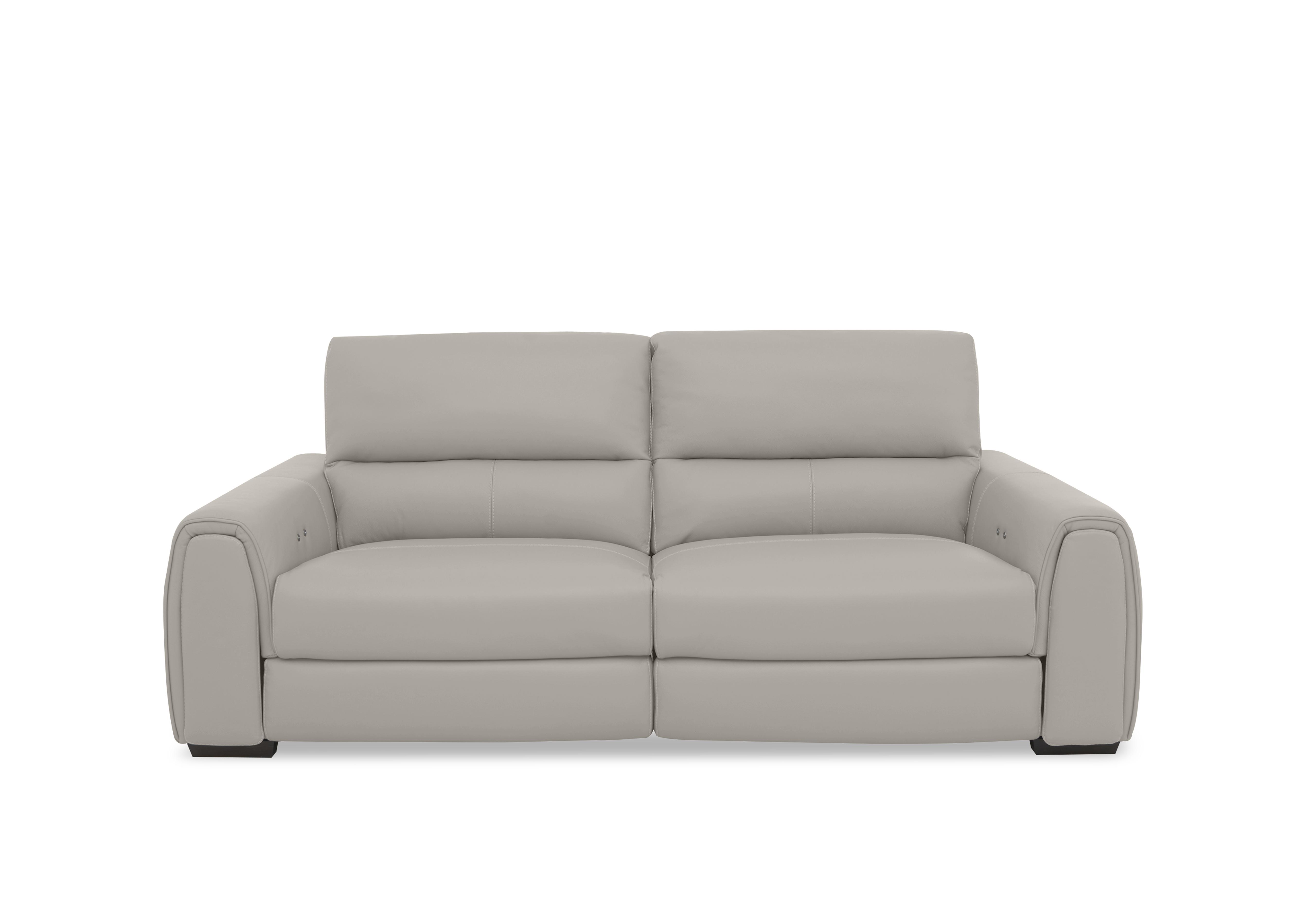 Flex Leather 3 Seater Power Recliner Sofa with Storage Arms in Nc-946b Feather Grey on Furniture Village