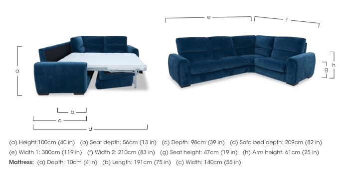 Flex Fabric Small Corner Sofa Bed with Storage Arm in  on Furniture Village