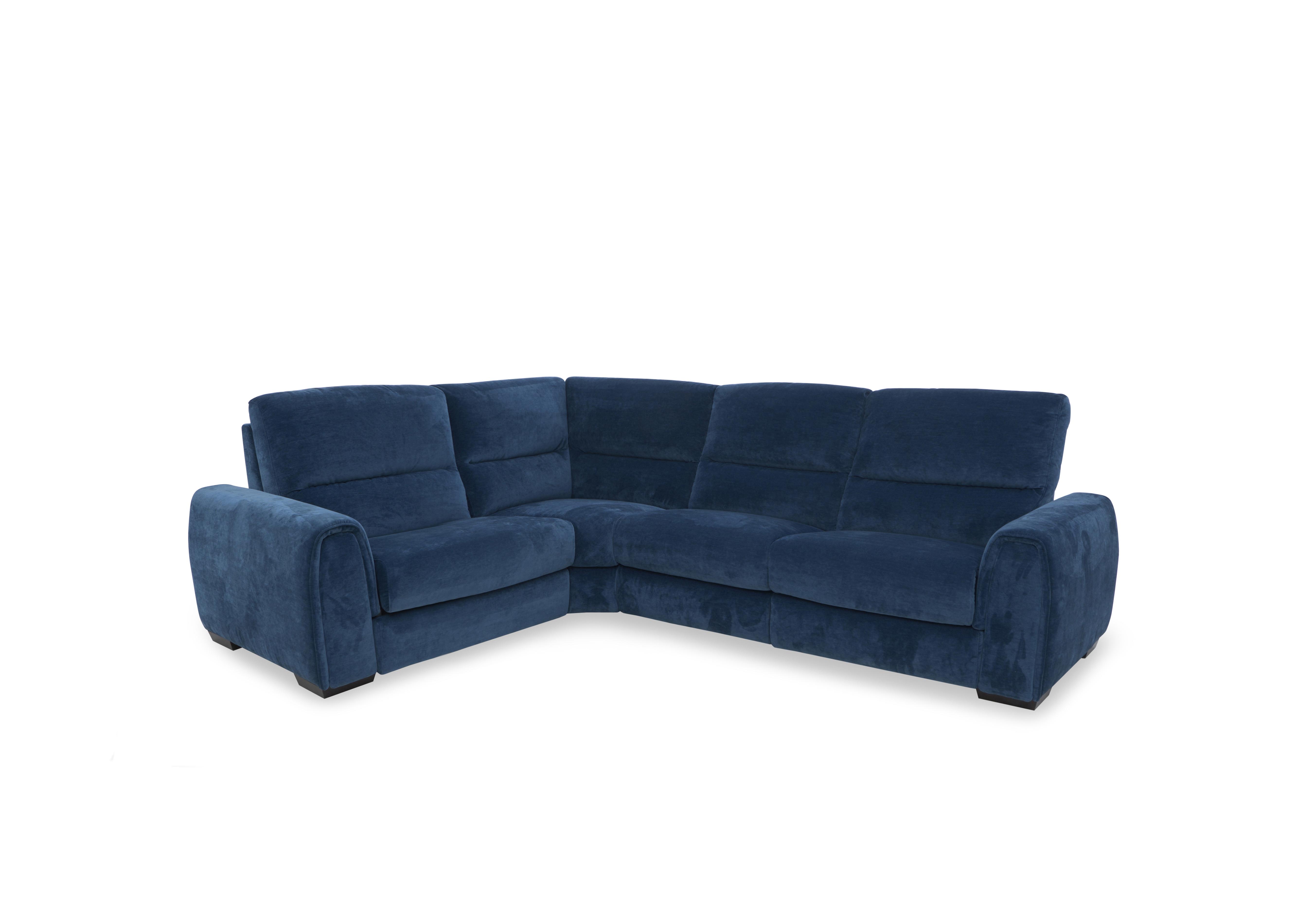 Flex Fabric Small Corner Sofa Bed with Storage Arm in Fab-Can-R330 Steel Blue on Furniture Village