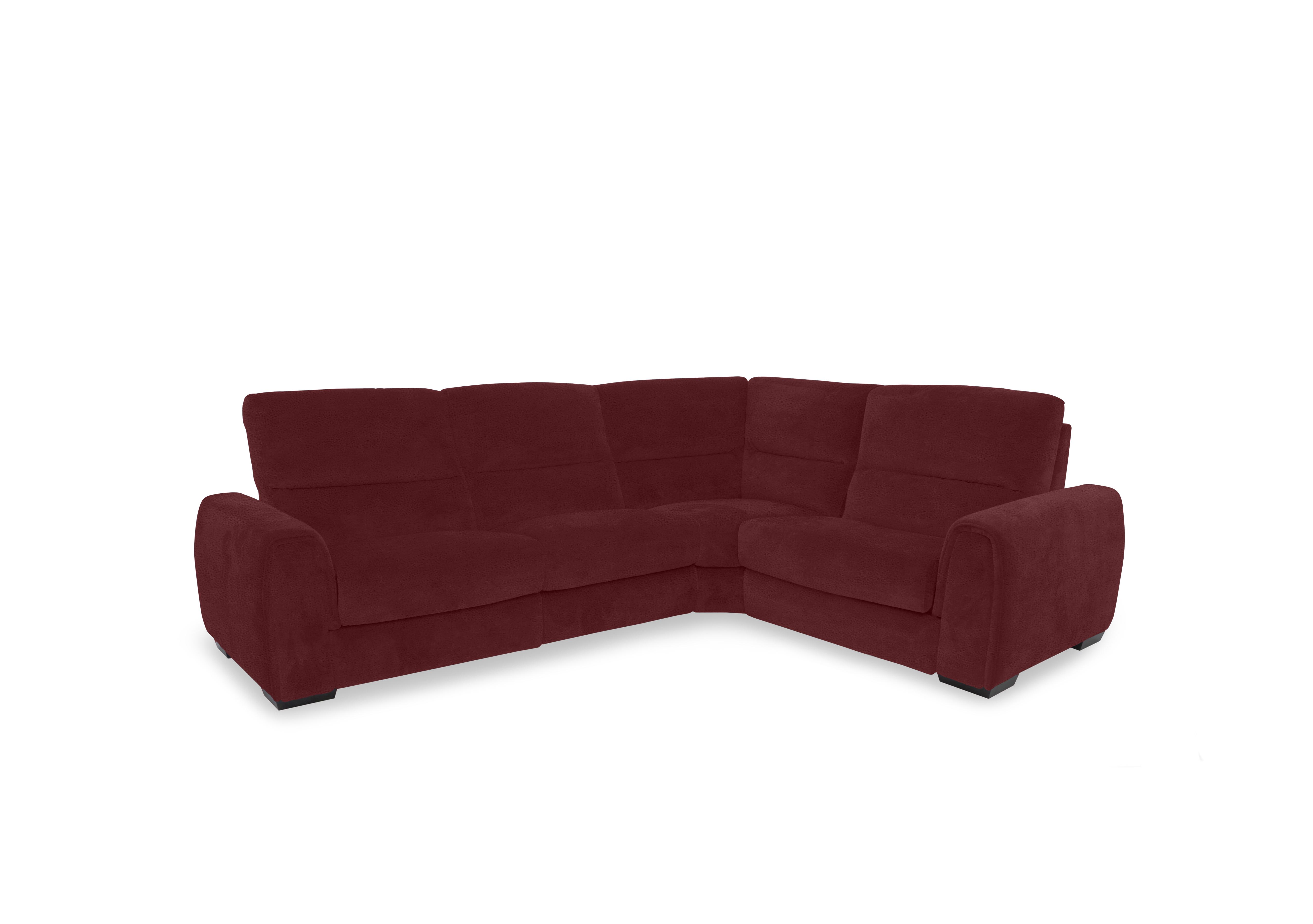 Flex Fabric Small Corner Sofa Bed with Storage Arm in Fab-Meg-R65 Burgundy on Furniture Village