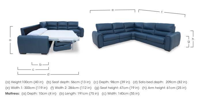Flex Leather Large Corner Sofa Bed with Storage Arm in  on Furniture Village