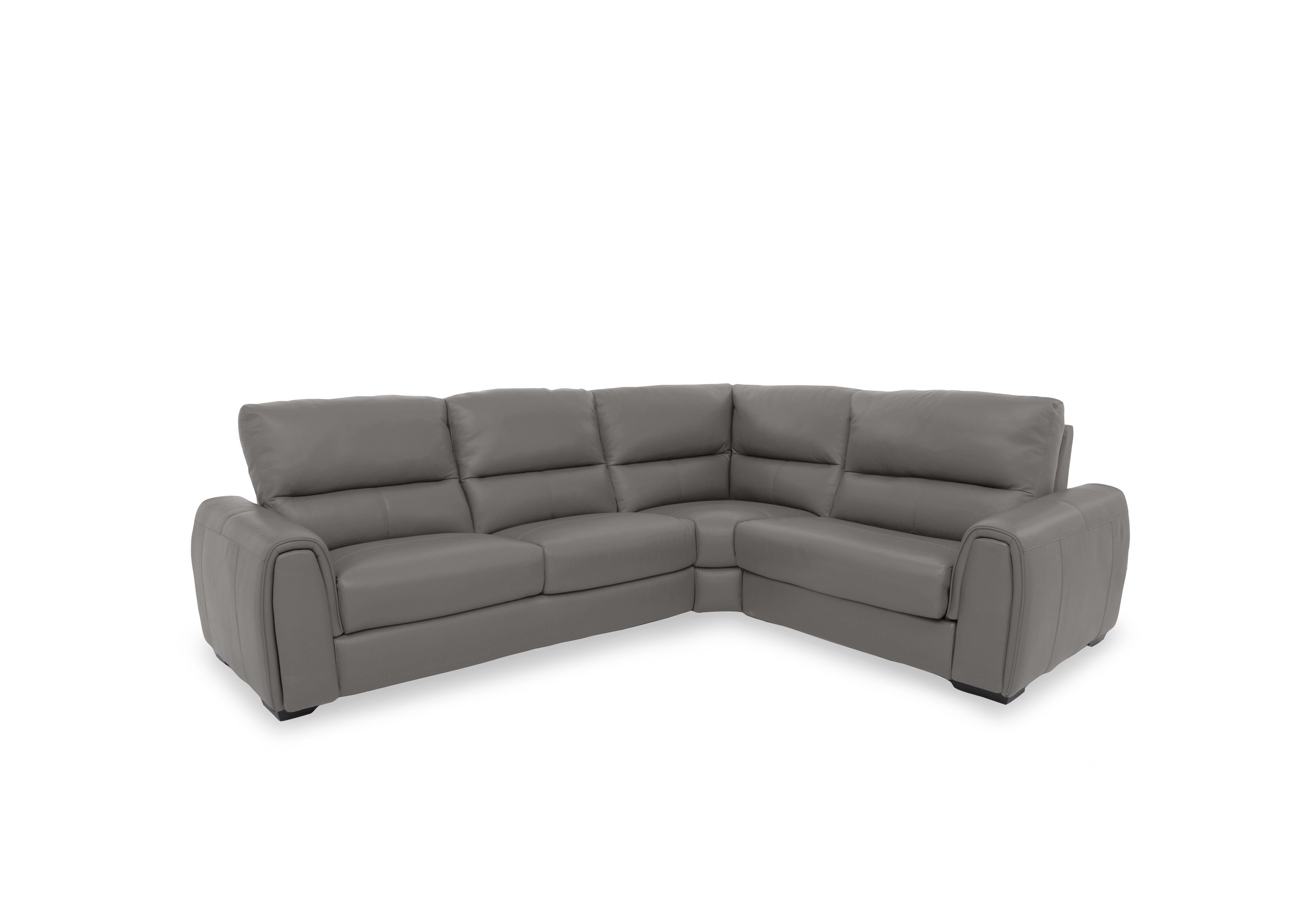 Flex Leather Small Corner Sofa Bed with Storage Arm in Bv-042e Elephant on Furniture Village