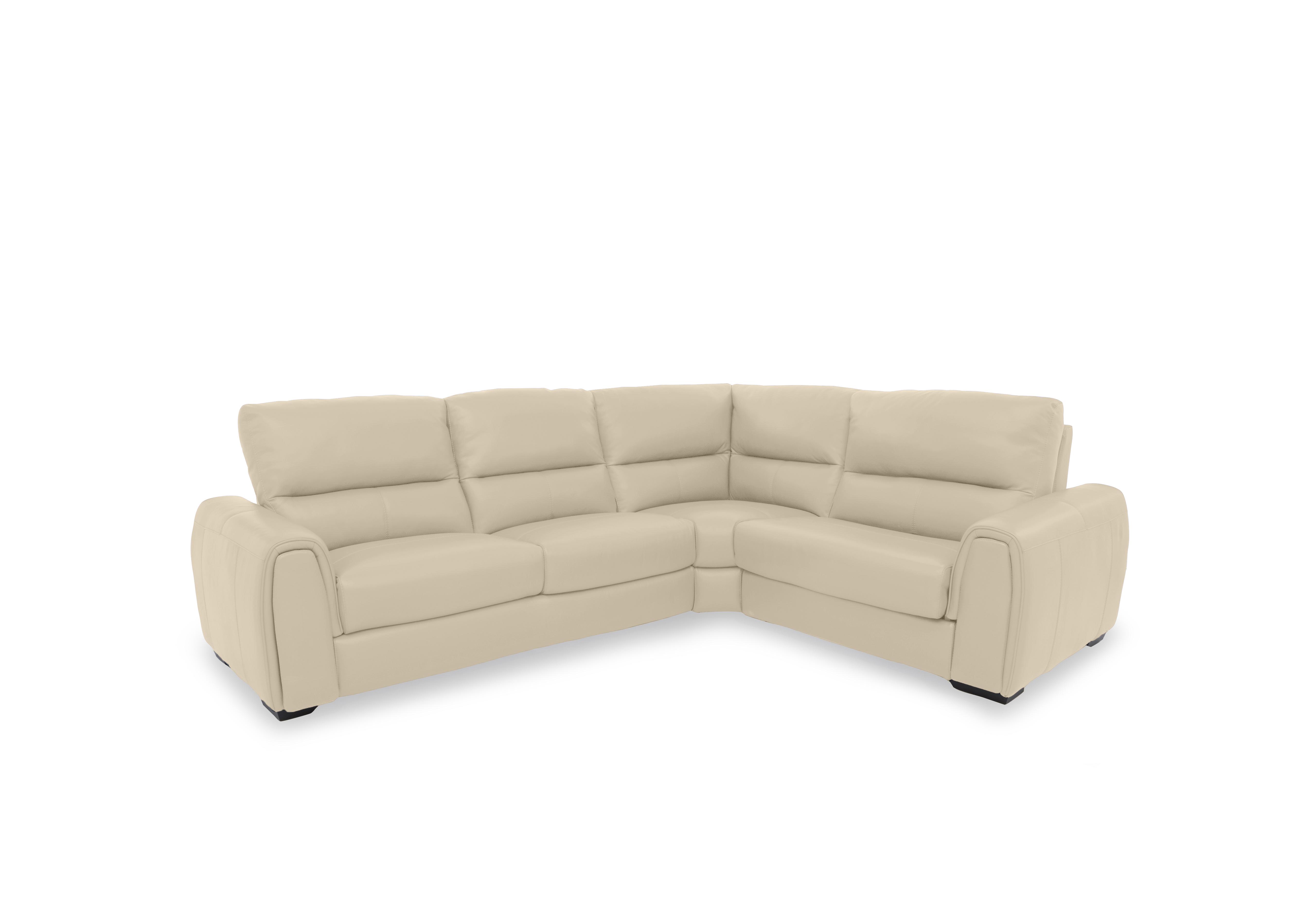 Flex Leather Small Corner Sofa Bed with Storage Arm in Nc-862c Bisque on Furniture Village