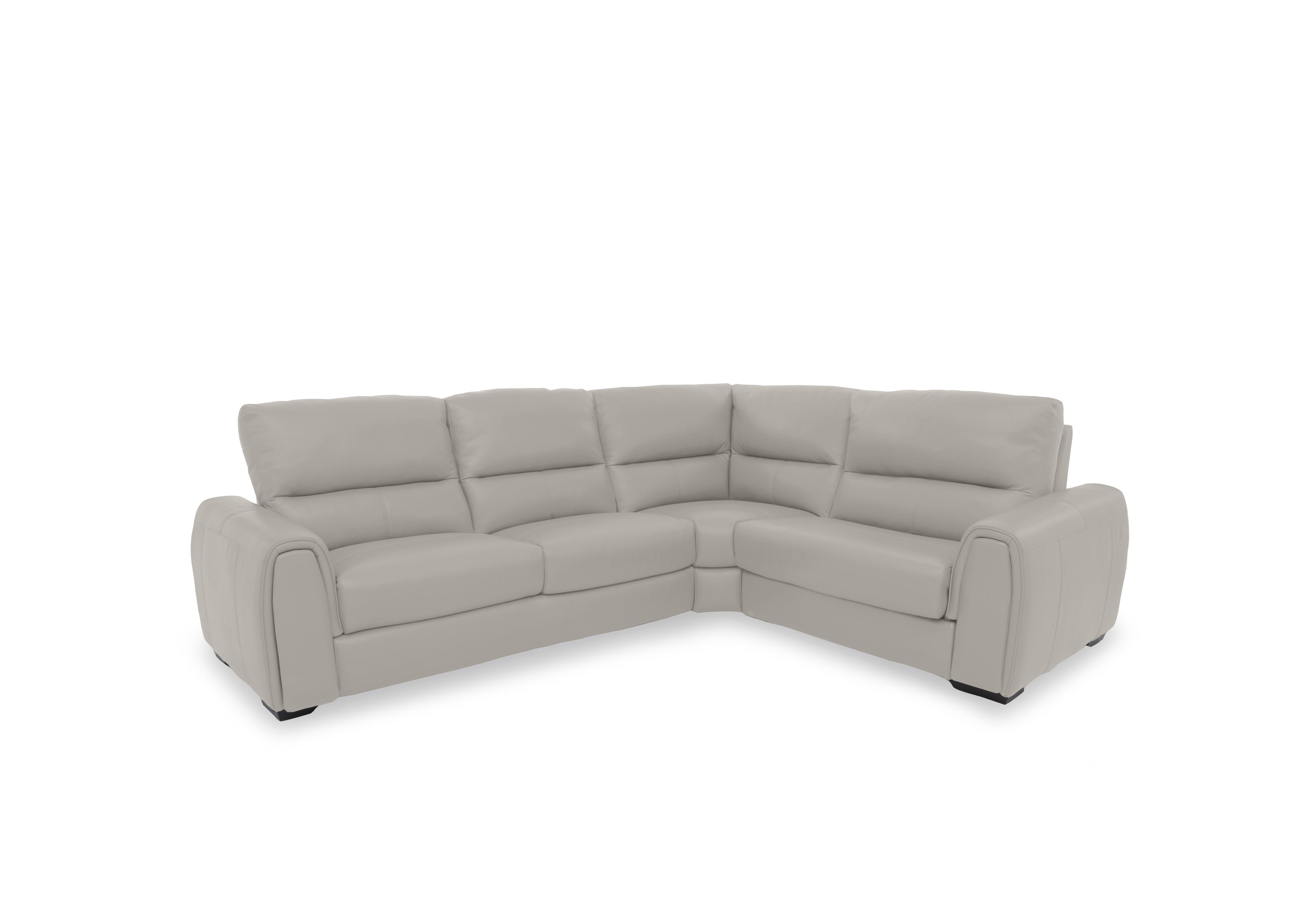 Flex Leather Small Corner Sofa Bed with Storage Arm in Nc-946b Feather Grey on Furniture Village