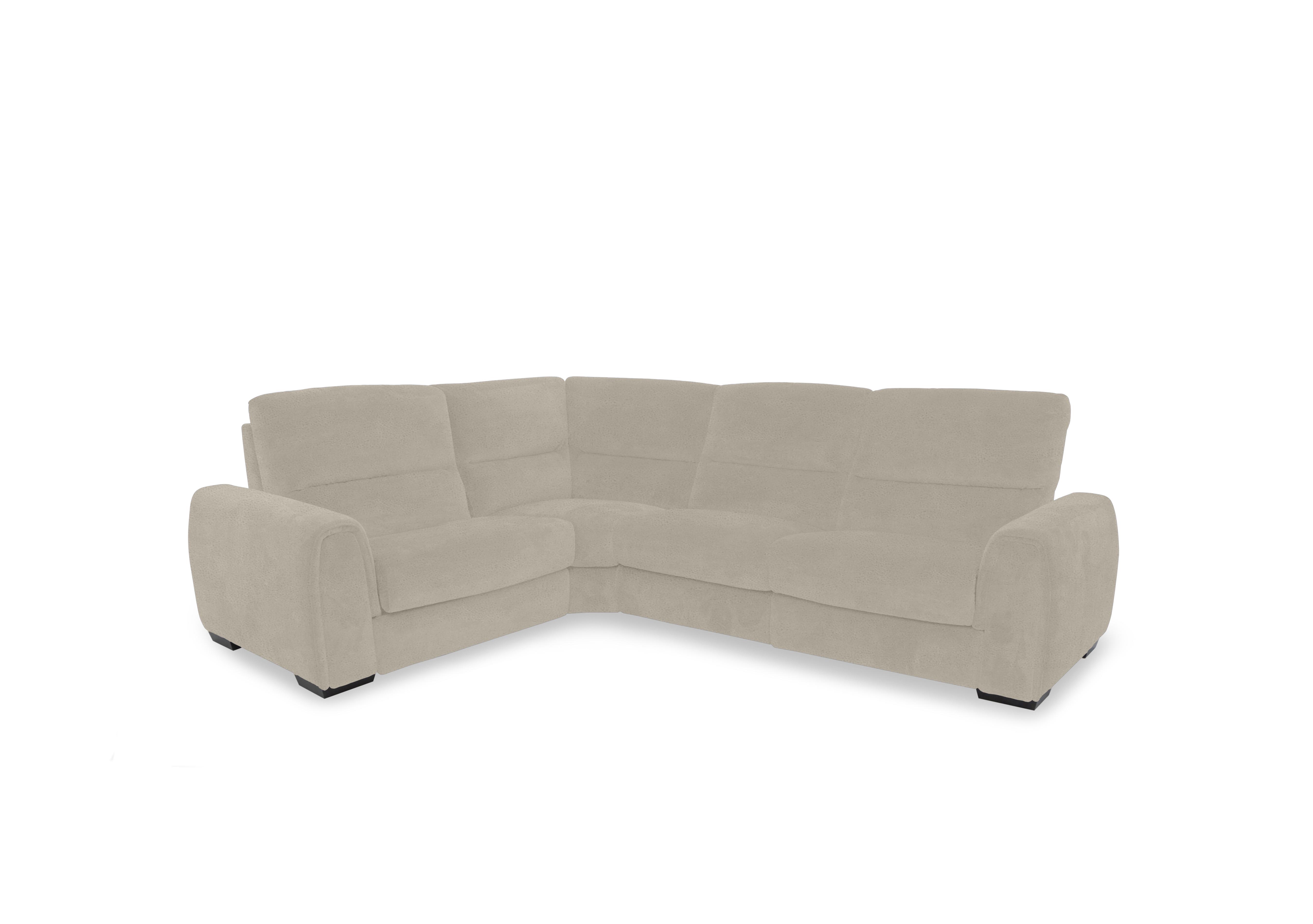 Flex Fabric Small Power Recliner Corner Sofa with Storage Arms in Fab-Meg-R32 Light Khaki on Furniture Village