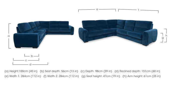Flex Fabric Large Power Recliner Corner Sofa with Storage Arms in  on Furniture Village