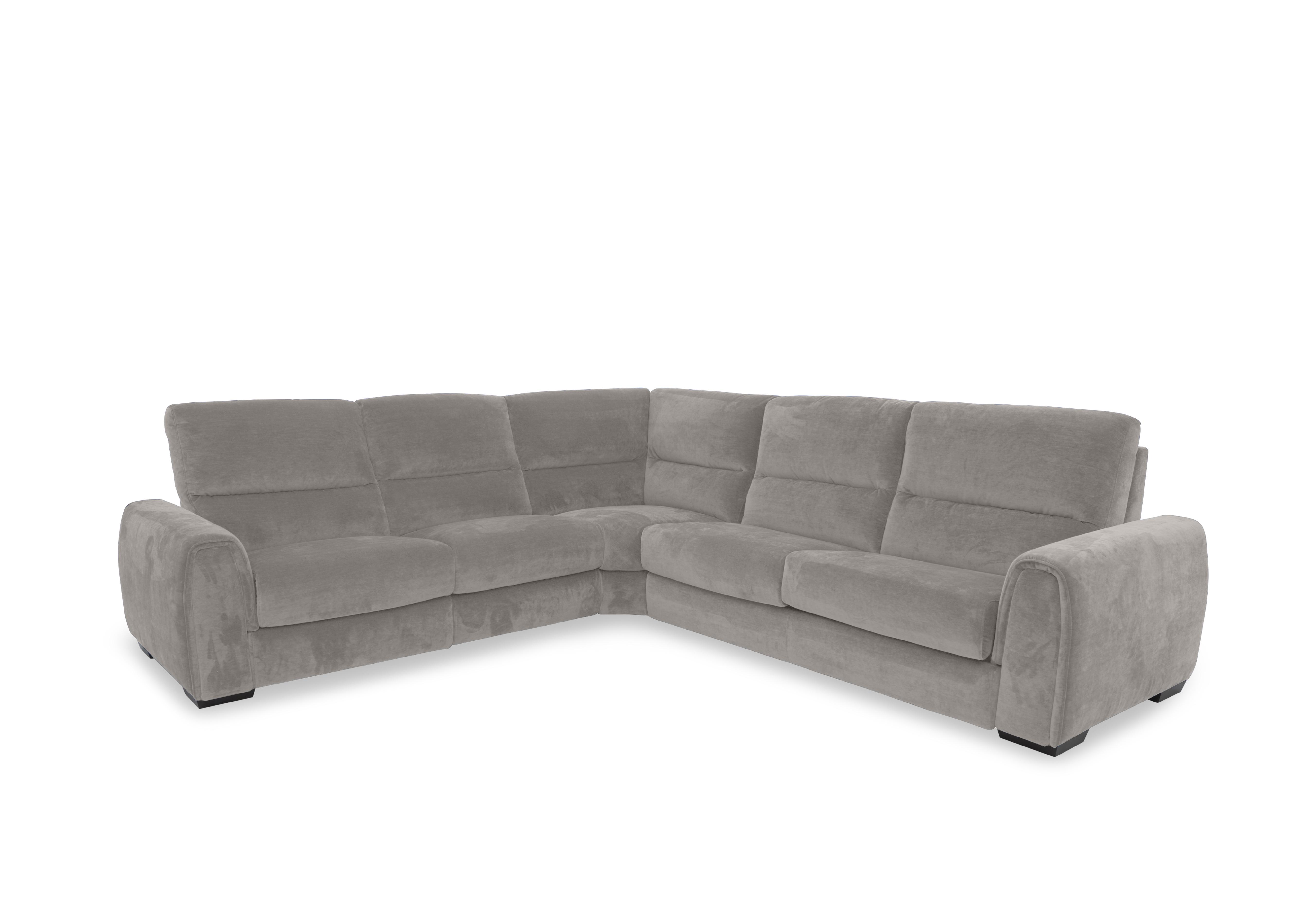 Flex Fabric Large Power Recliner Corner Sofa with Storage Arms in Fab-Can-R452 Grey Mist on Furniture Village