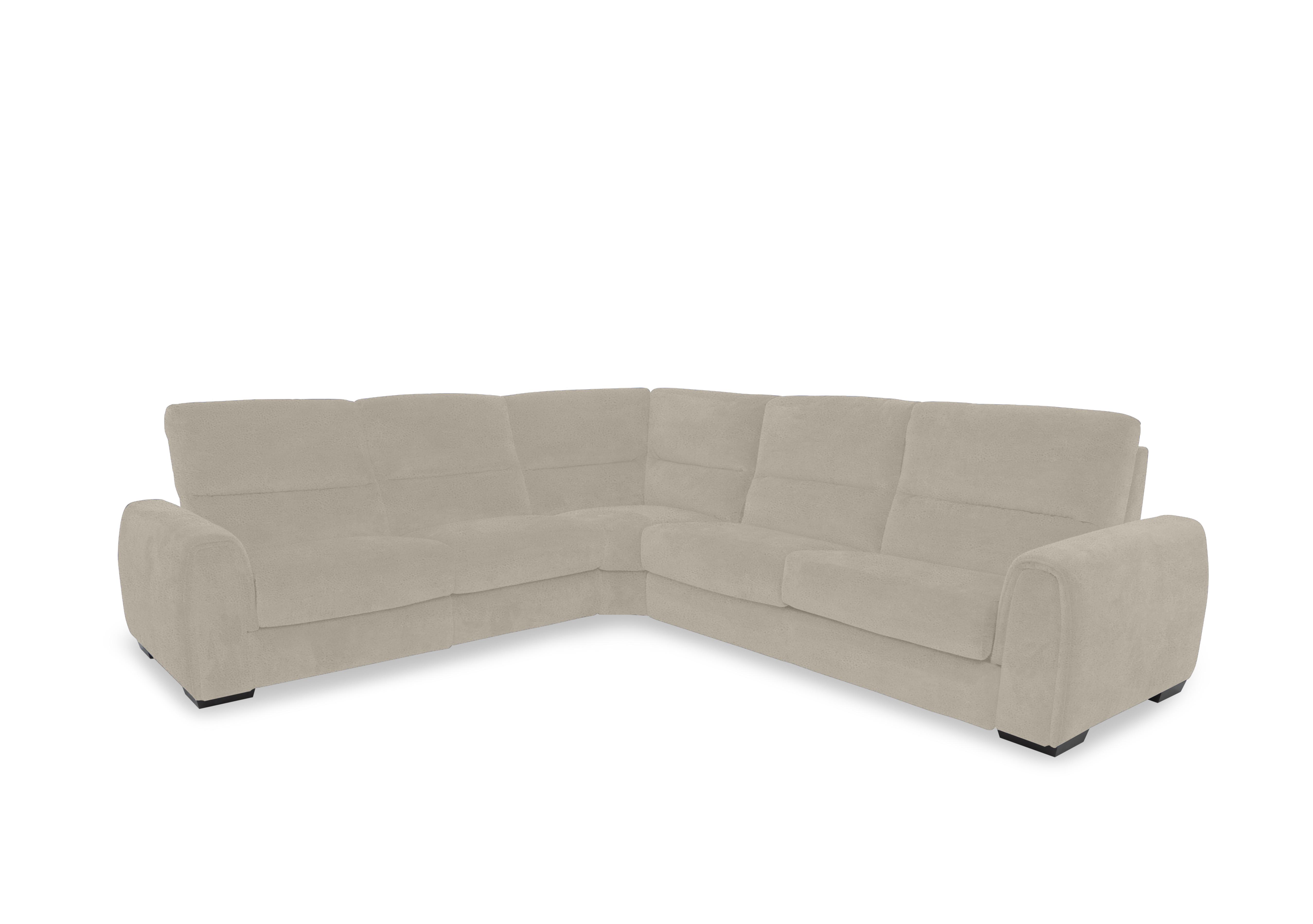 Flex Fabric Large Power Recliner Corner Sofa with Storage Arms in Fab-Meg-R32 Light Khaki on Furniture Village