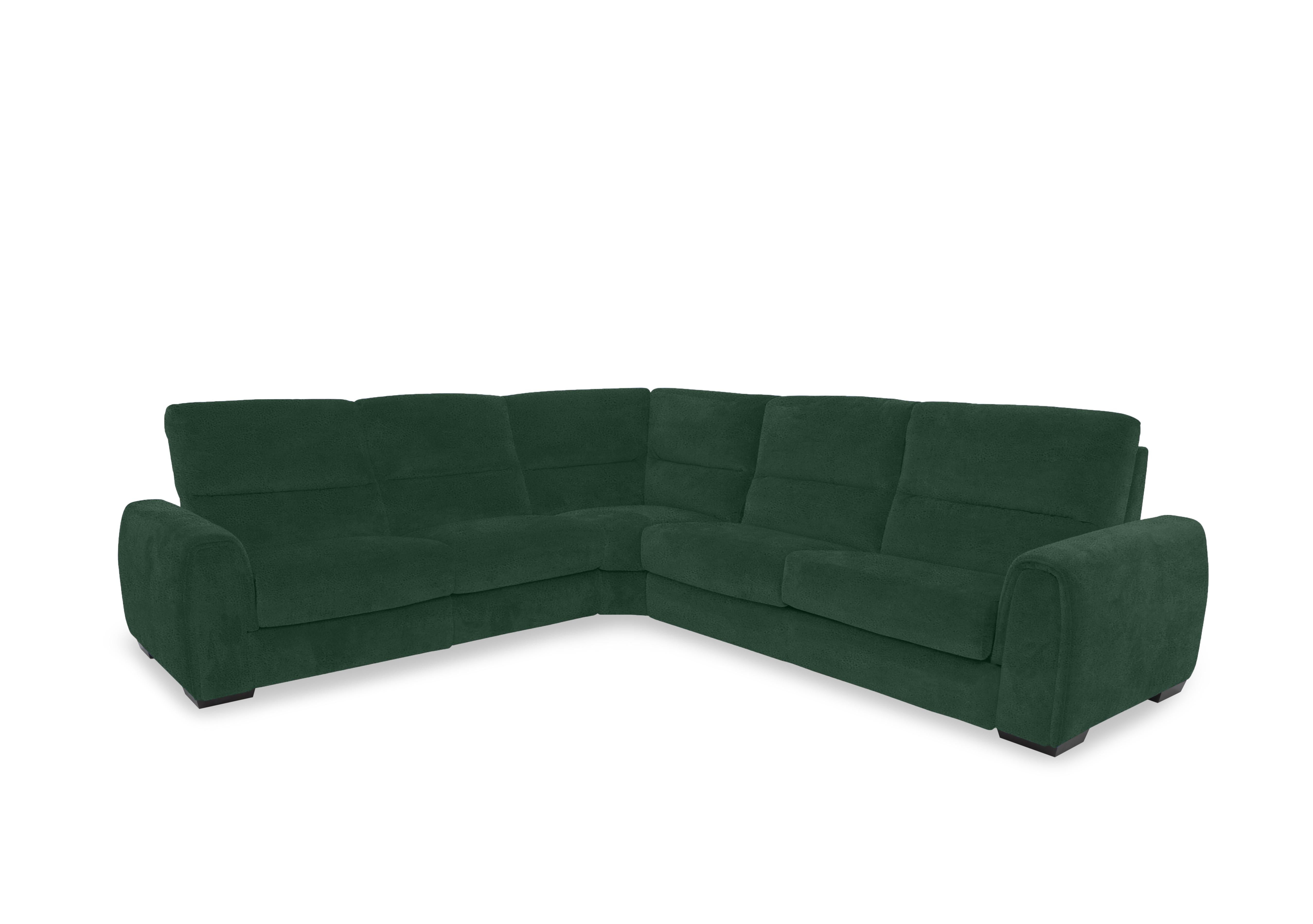 Flex Fabric Large Power Recliner Corner Sofa with Storage Arms in Fab-Meg-R37 Emerald Green on Furniture Village