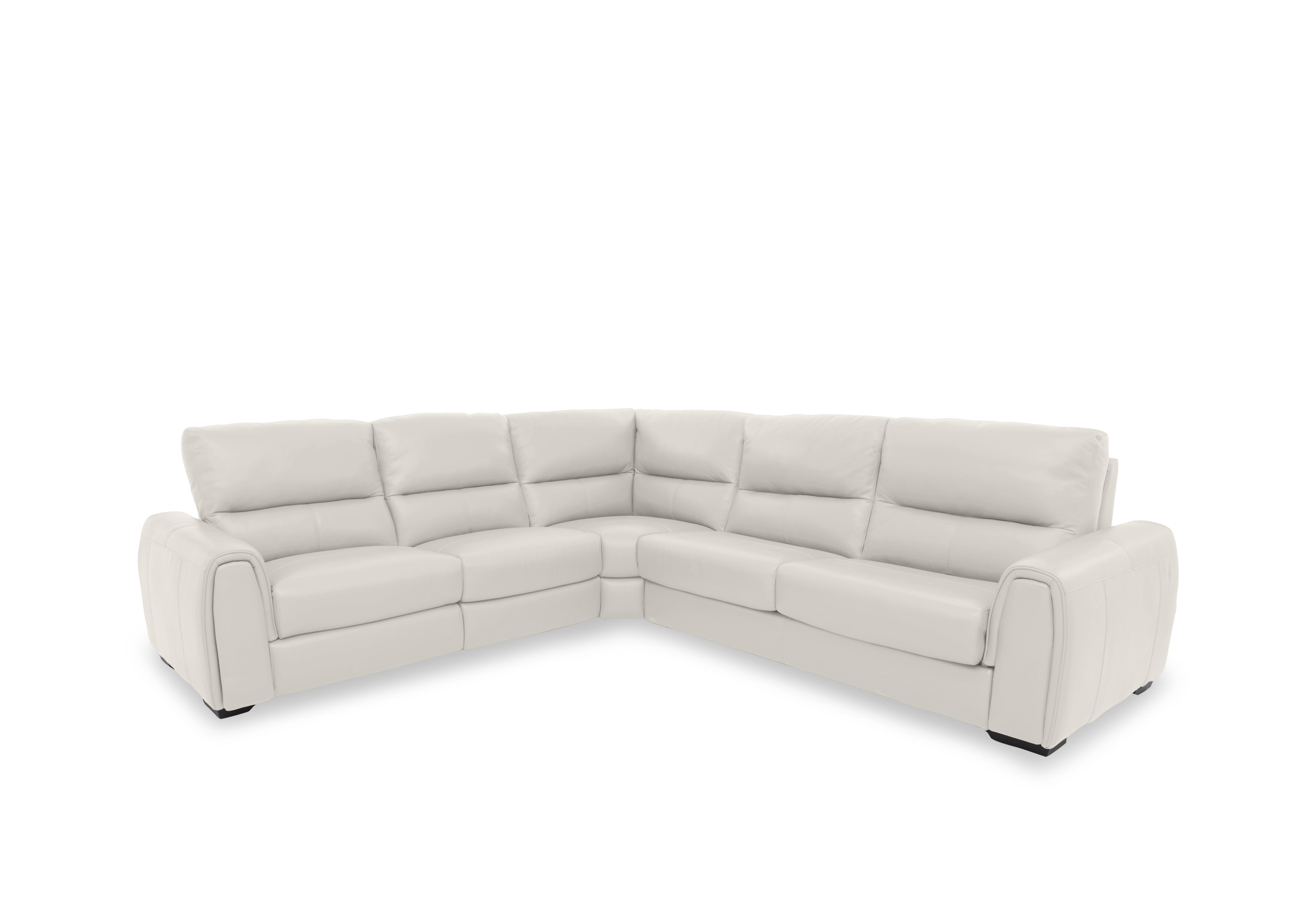 Flex Leather Large Power Recliner Corner Sofa with Storage Arms in Bv-156e Frost on Furniture Village
