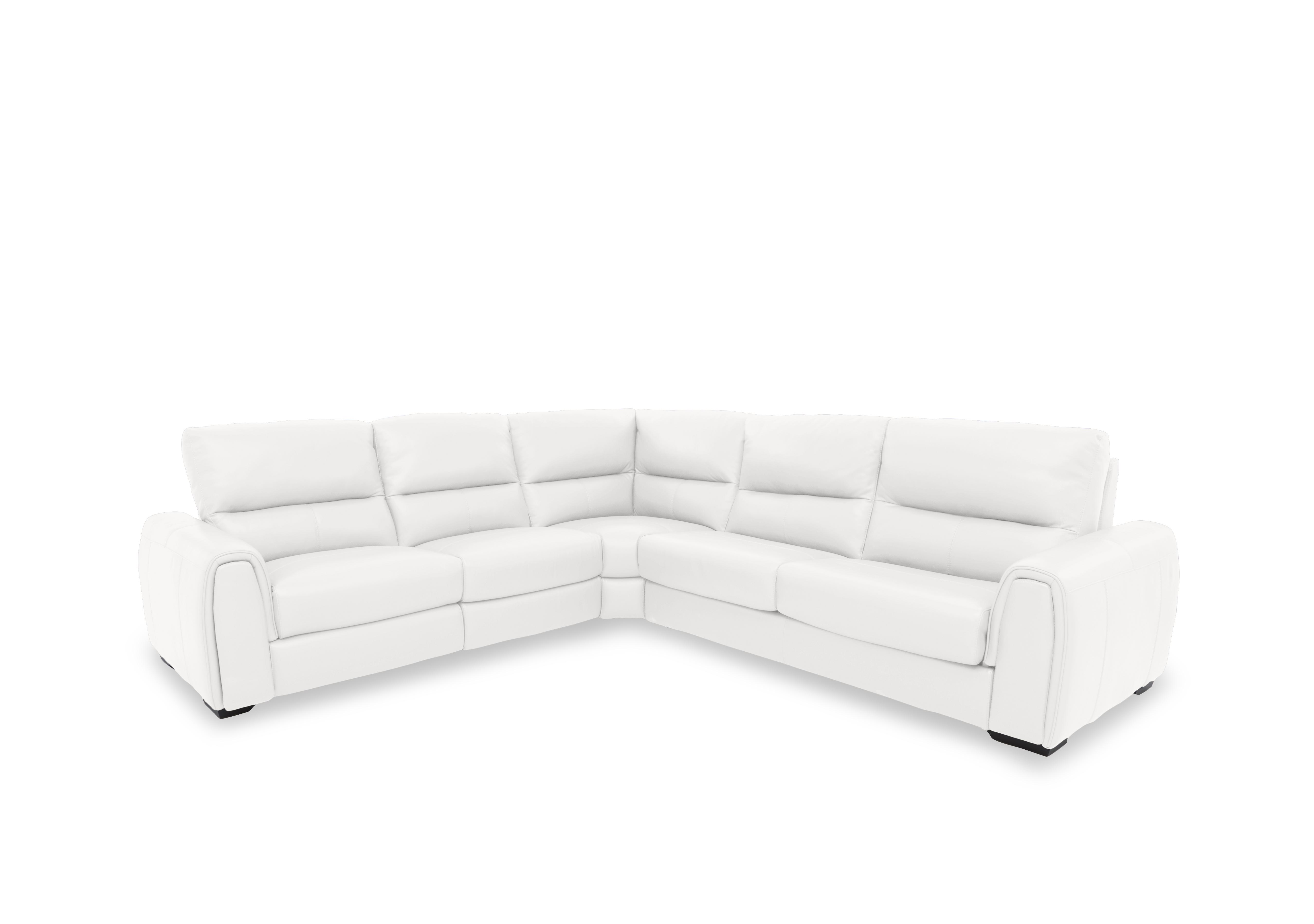 Flex Leather Large Power Recliner Corner Sofa with Storage Arms in Bv-744d Star White on Furniture Village