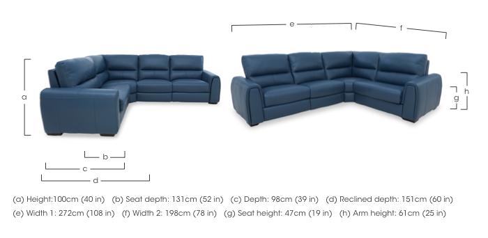 Flex Leather Small Power Recliner Corner Sofa with Storage Arms in  on Furniture Village
