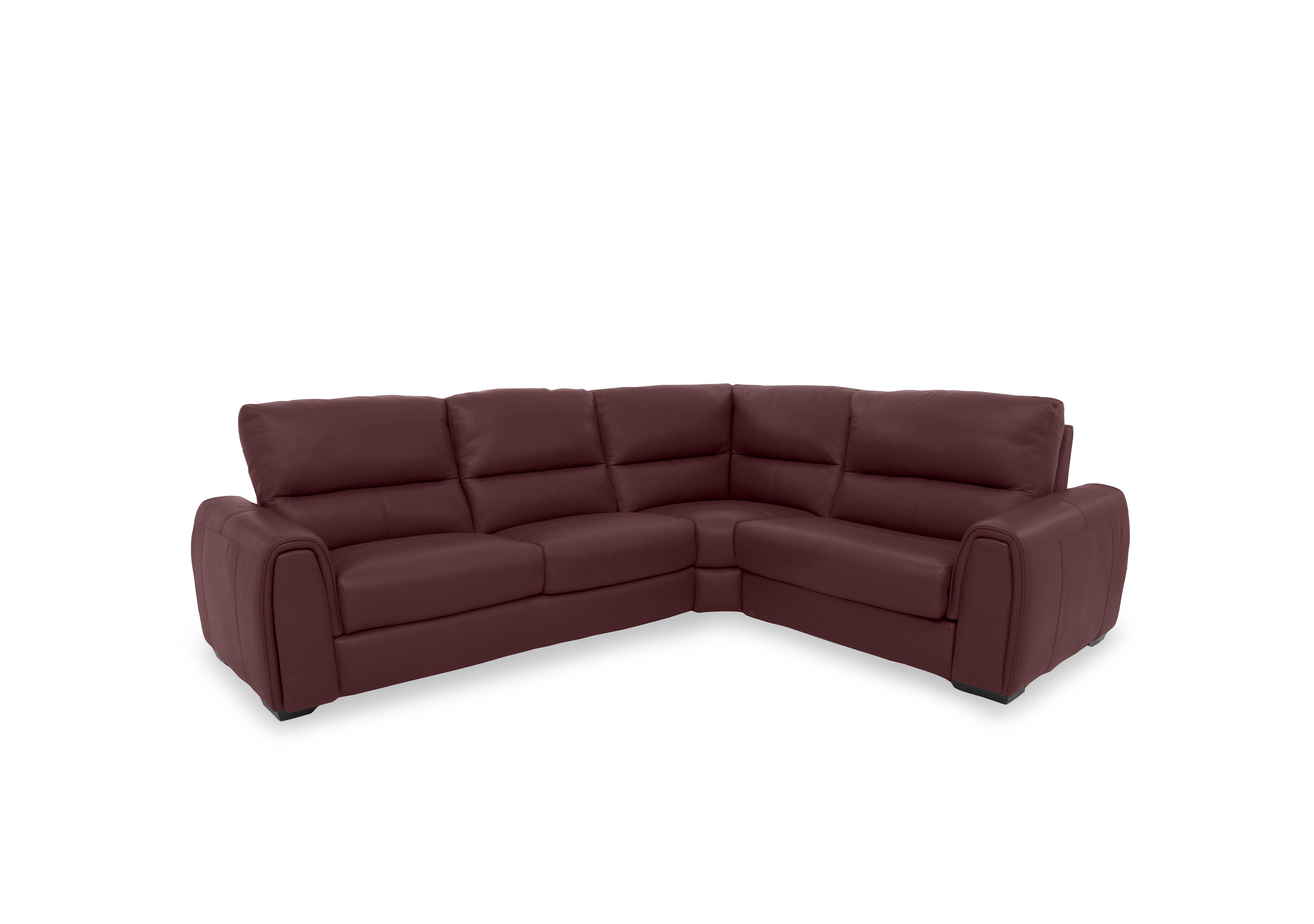 Flex Leather Small Power Recliner Corner Sofa with Storage Arms in Bv-035c Deep Red on Furniture Village