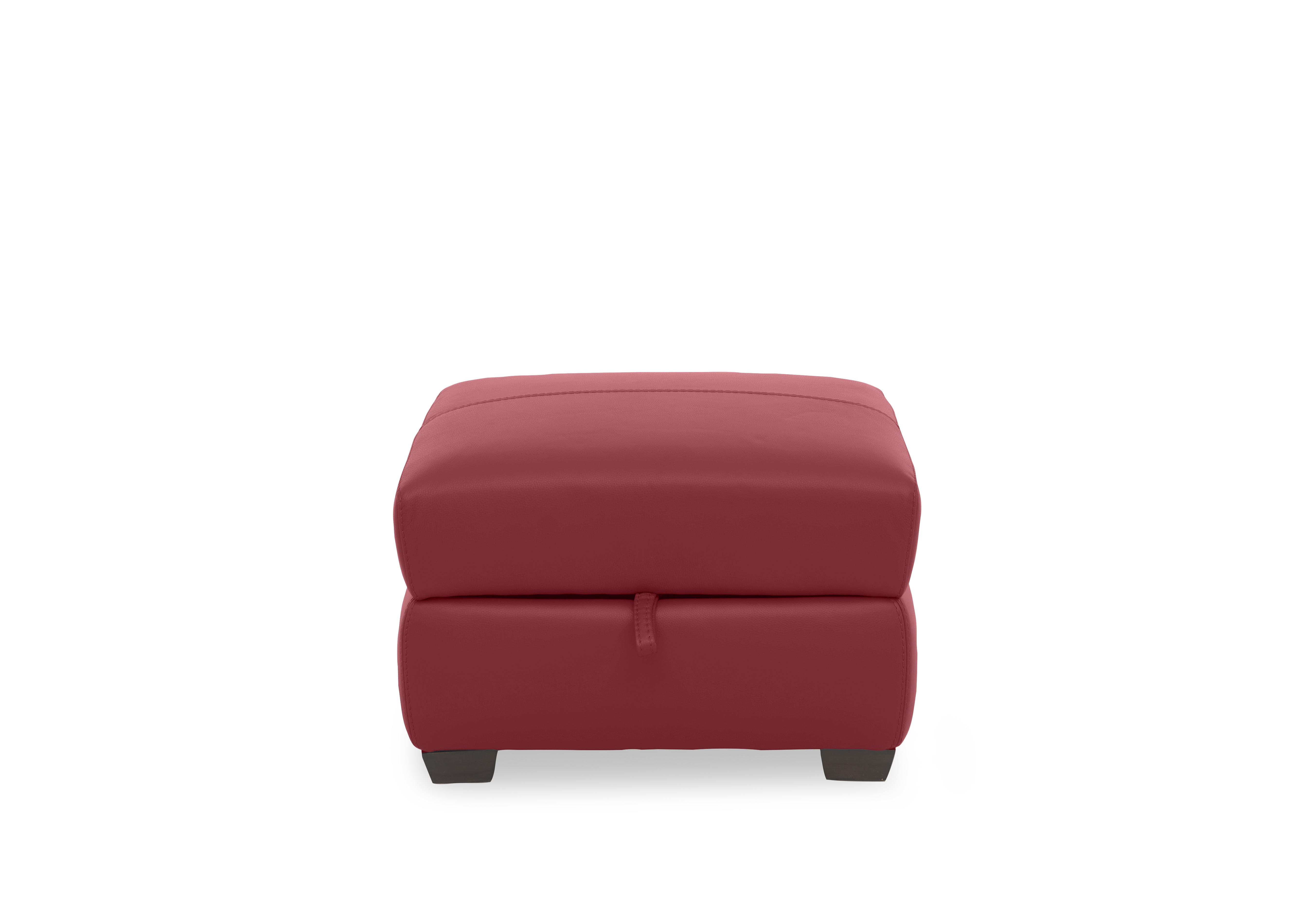Flex Leather Storage Footstool in Bv-0008 Pure Red on Furniture Village