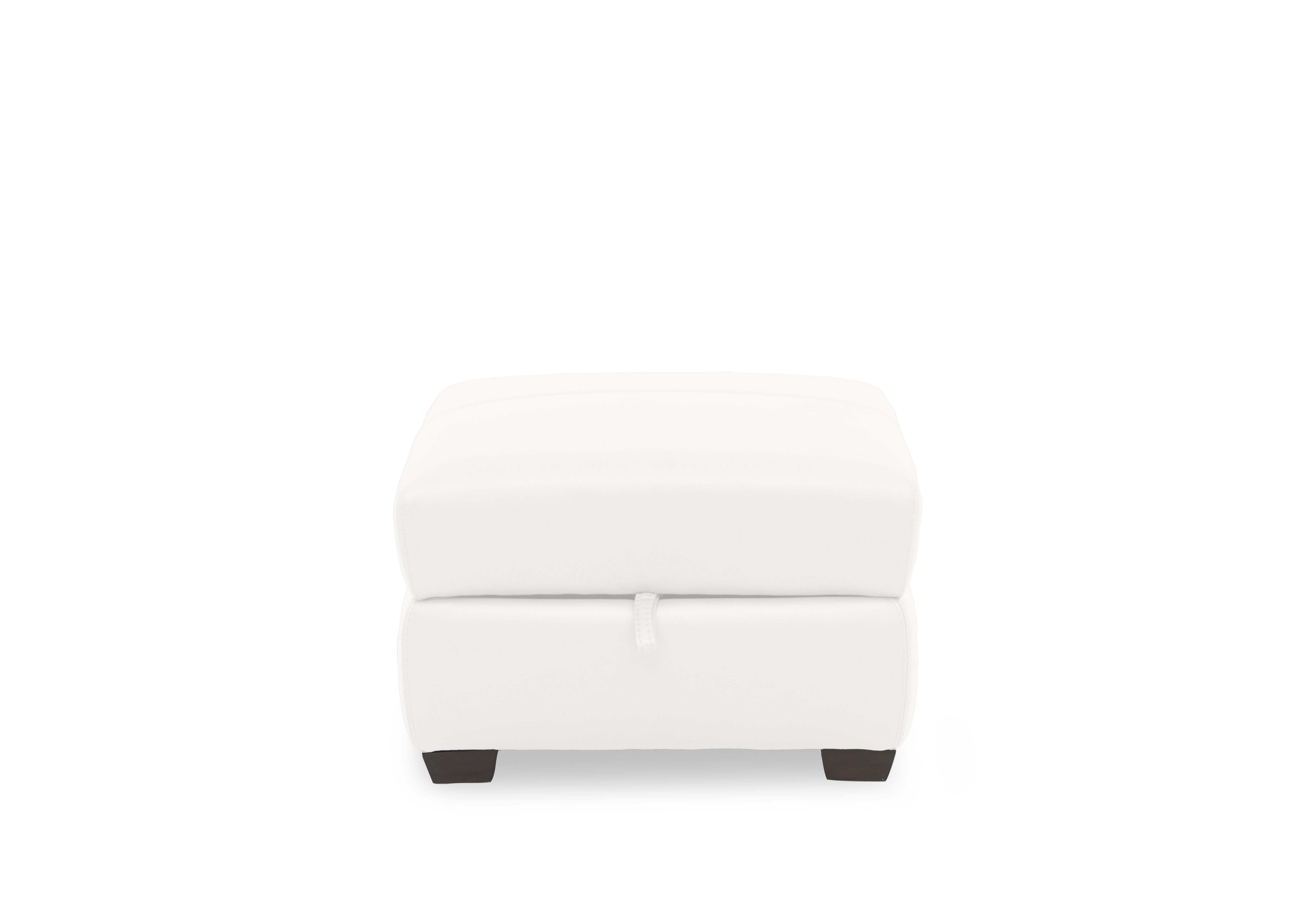 Flex Leather Storage Footstool in Bv-744d Star White on Furniture Village