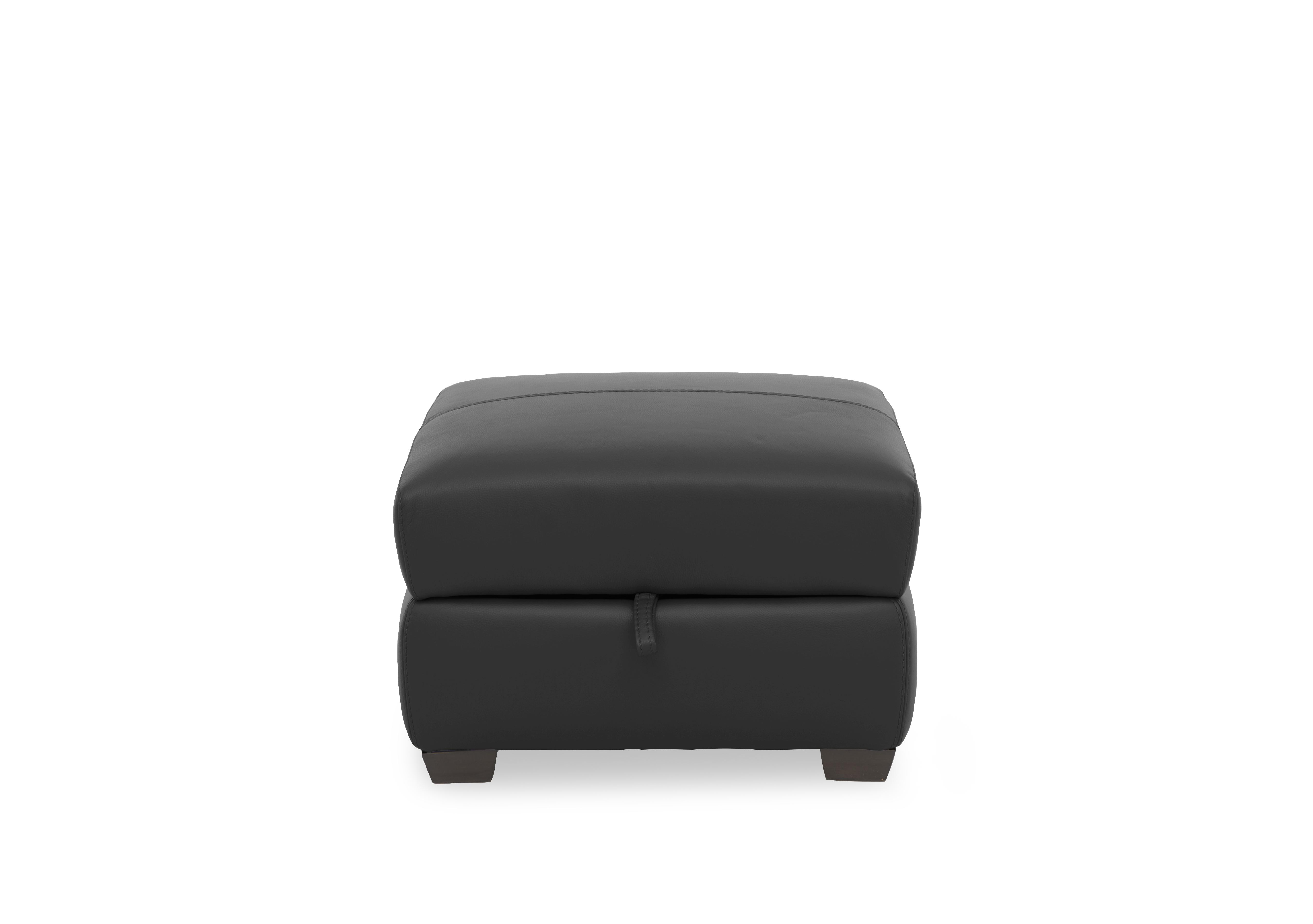 Flex Leather Storage Footstool in Nc-023c Black on Furniture Village