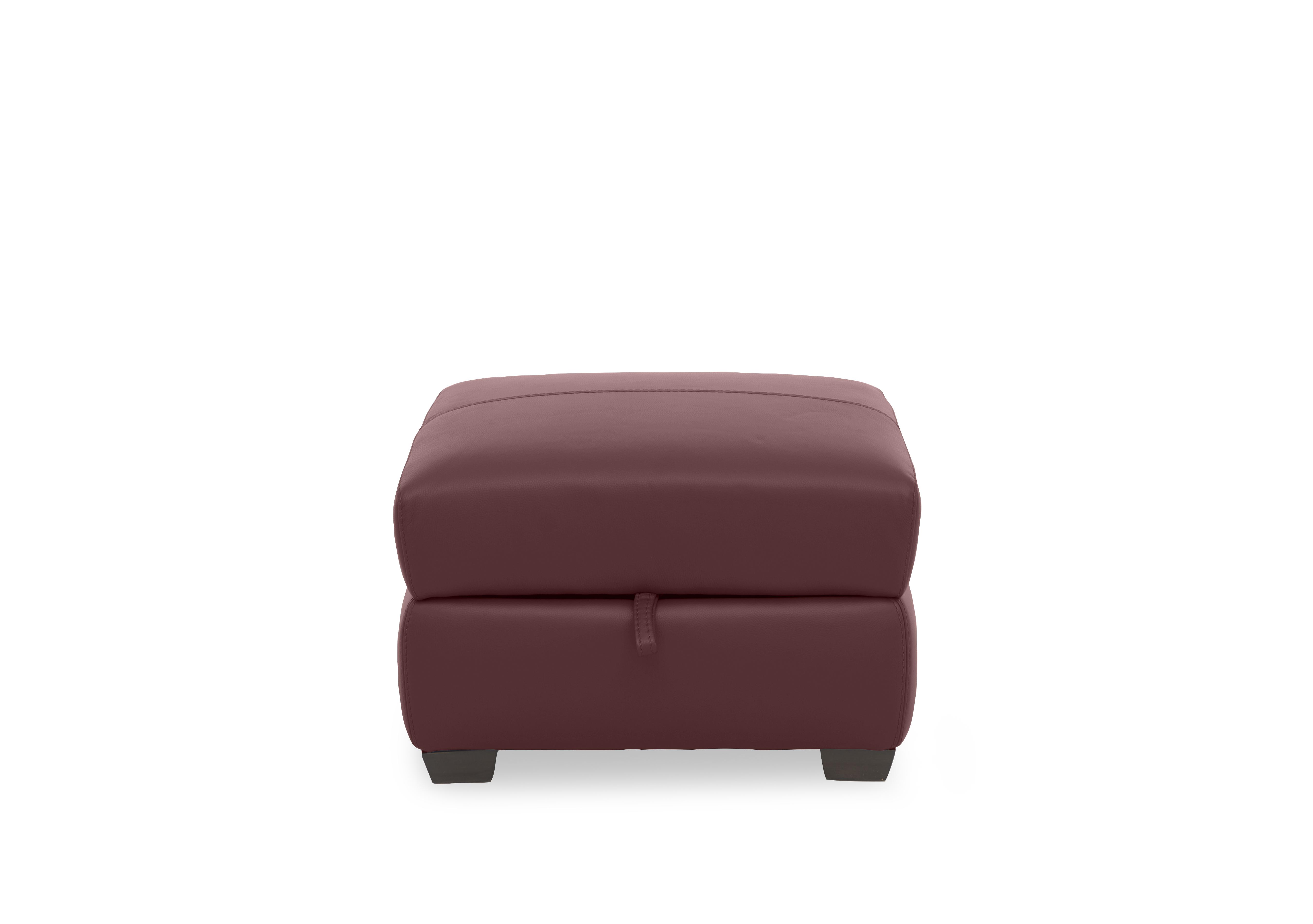 Flex Leather Storage Footstool in Nc-035c Deep Red on Furniture Village