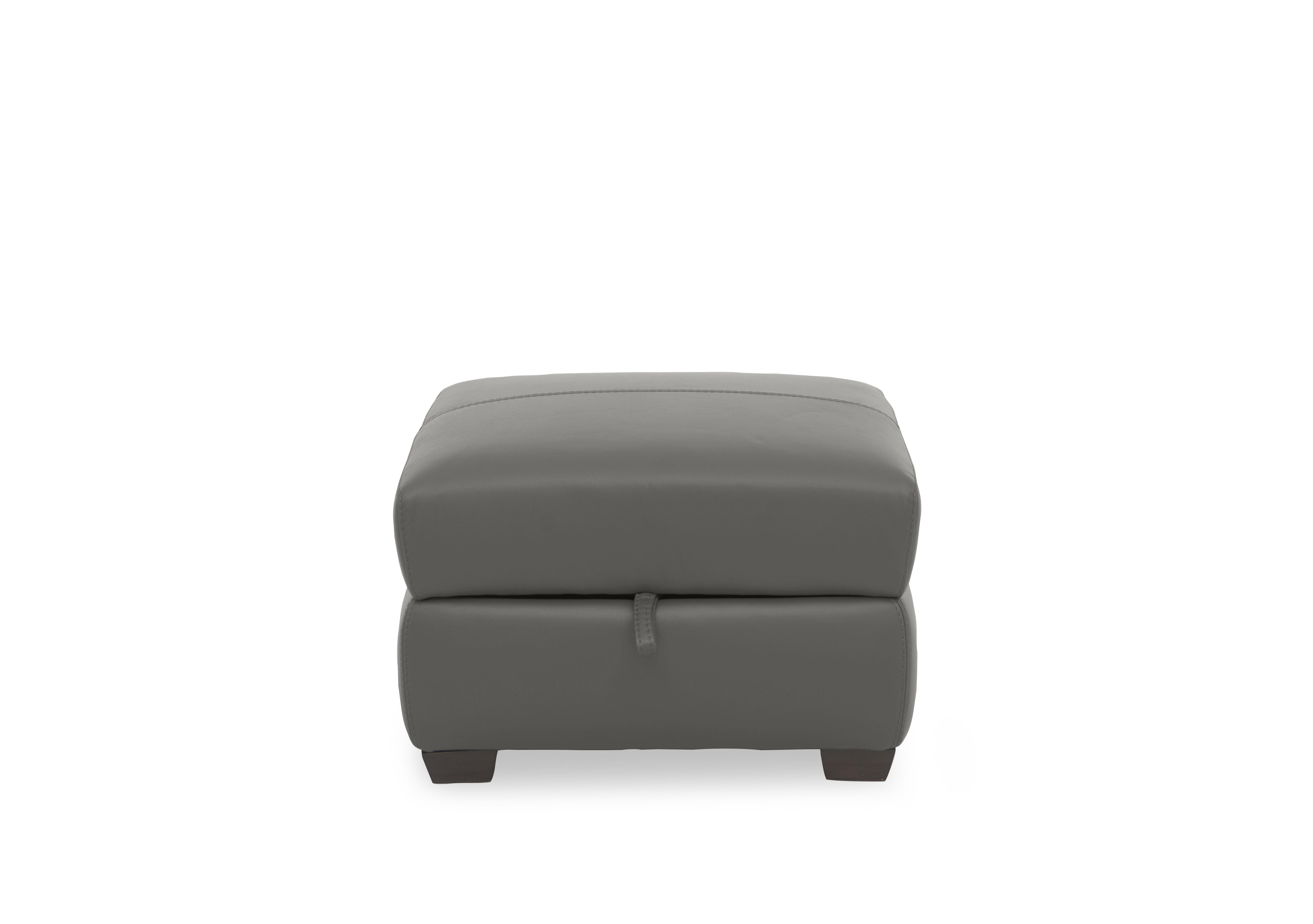 Flex Leather Storage Footstool in Nc-088e Charcoal Grey on Furniture Village