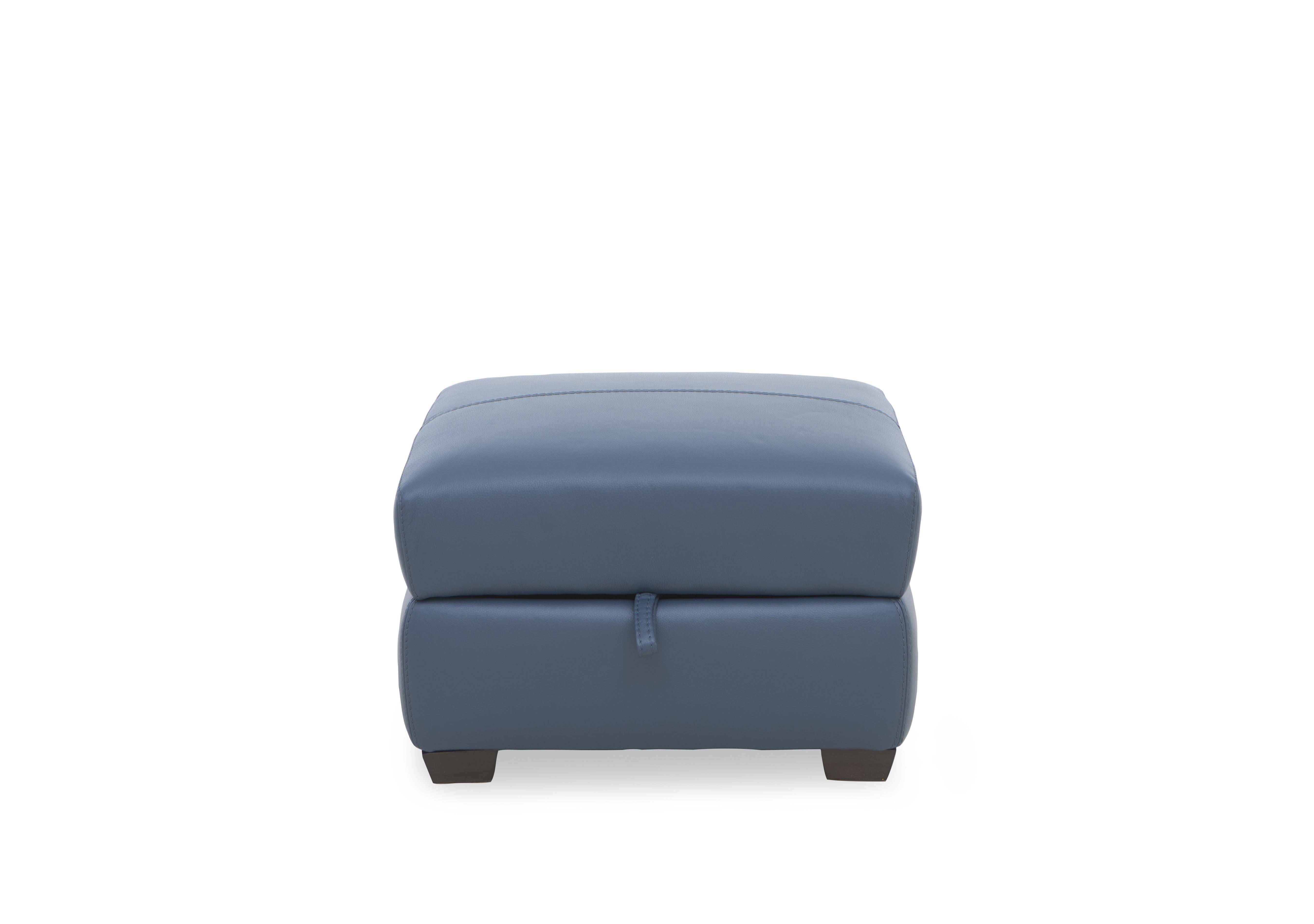 Flex Leather Storage Footstool in Nc-313e Ocean Blue on Furniture Village