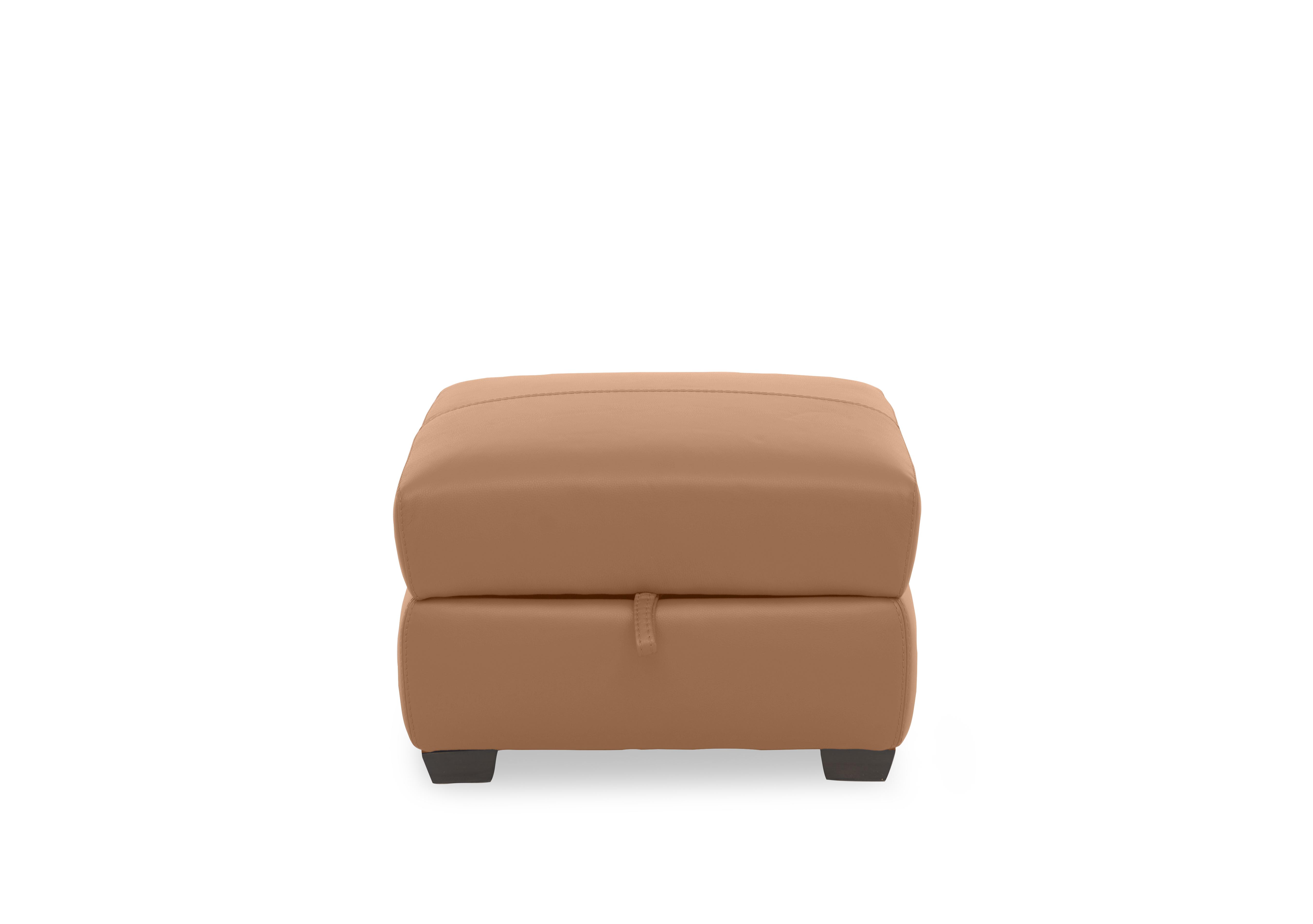 Flex Leather Storage Footstool in Nc-334e Pecan Brown on Furniture Village