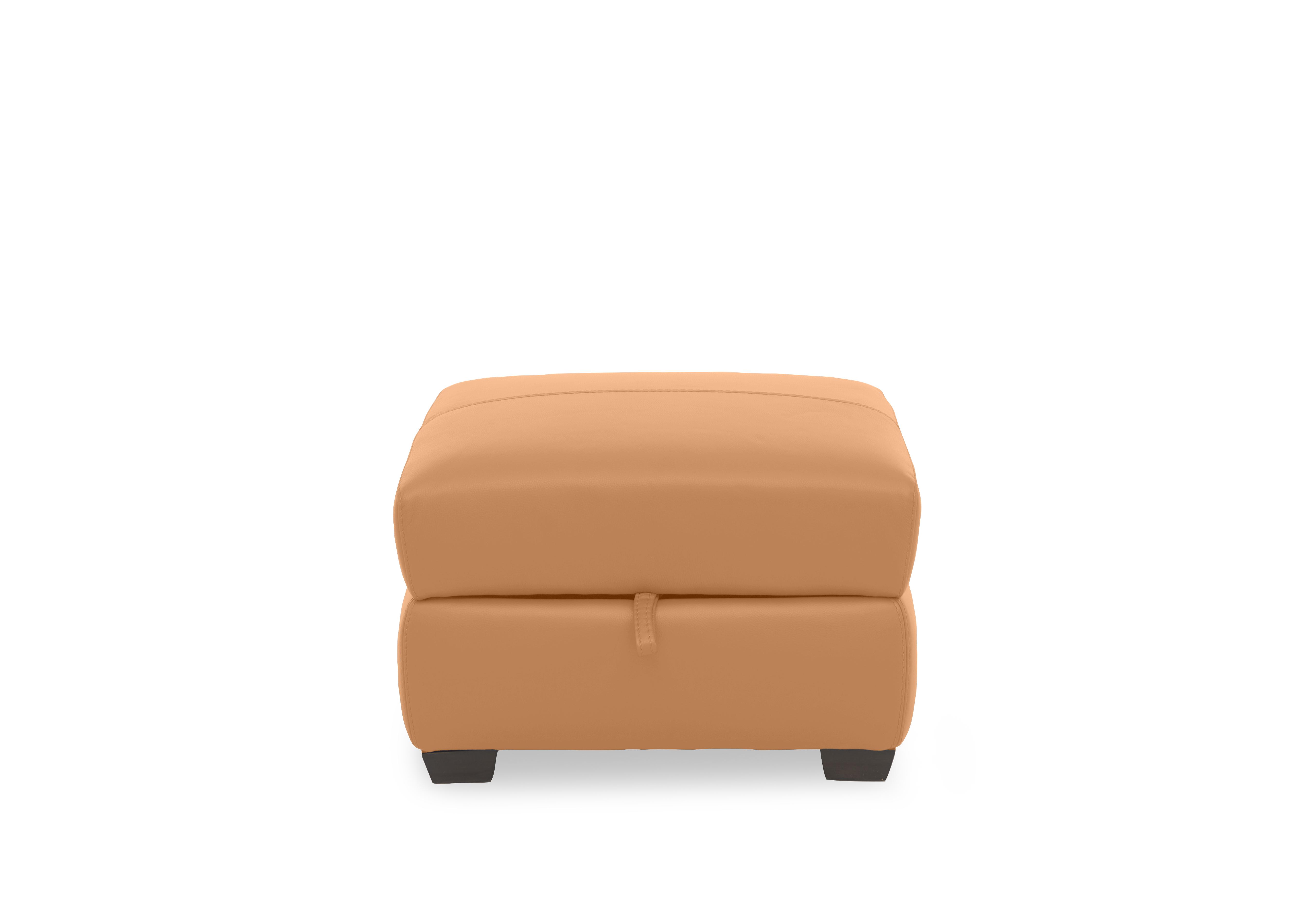 Flex Leather Storage Footstool in Nc-335e Honey Yellow on Furniture Village