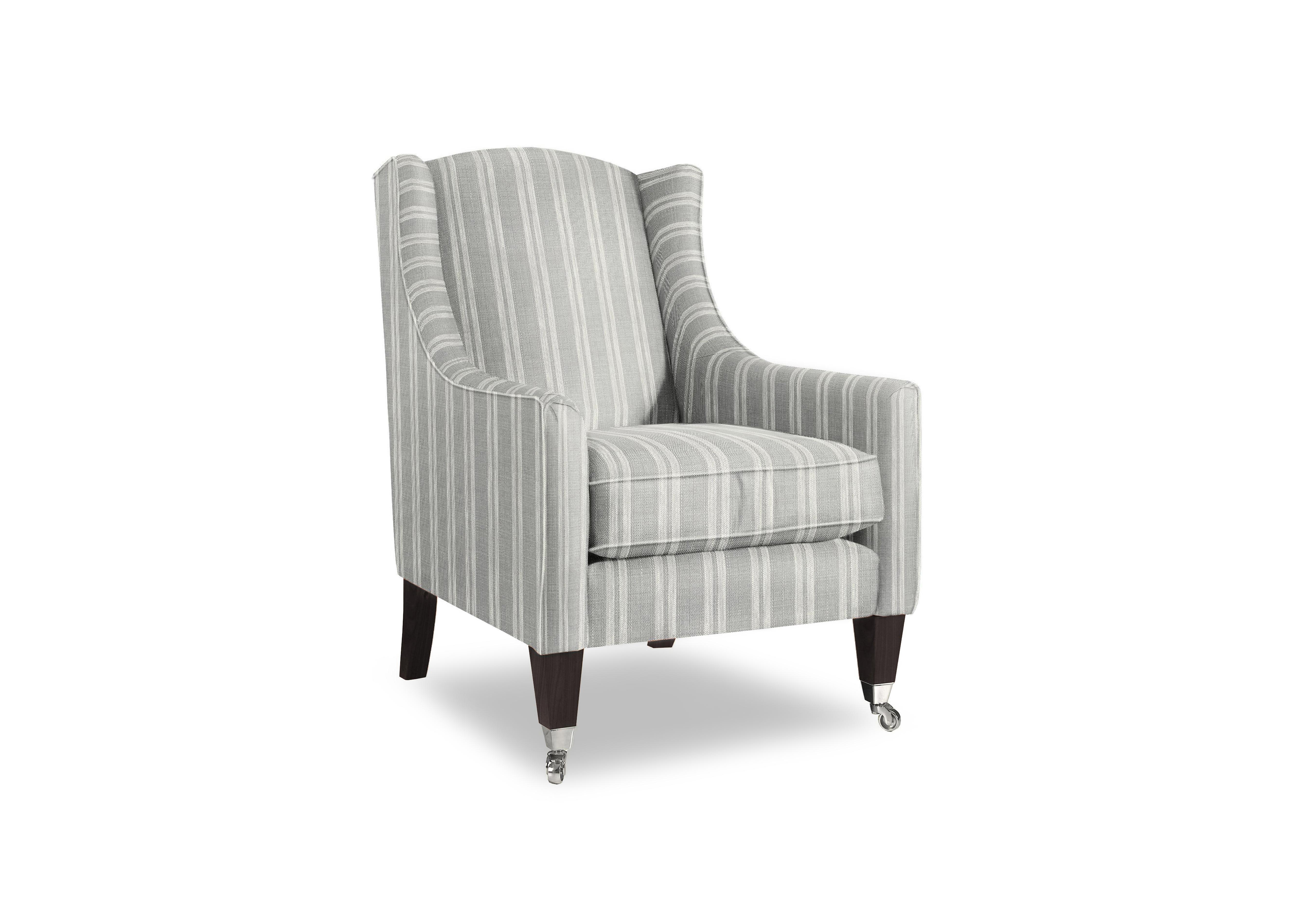 Plaza Accent Chair in Austen Stripe Dove Mgy/Chr on Furniture Village