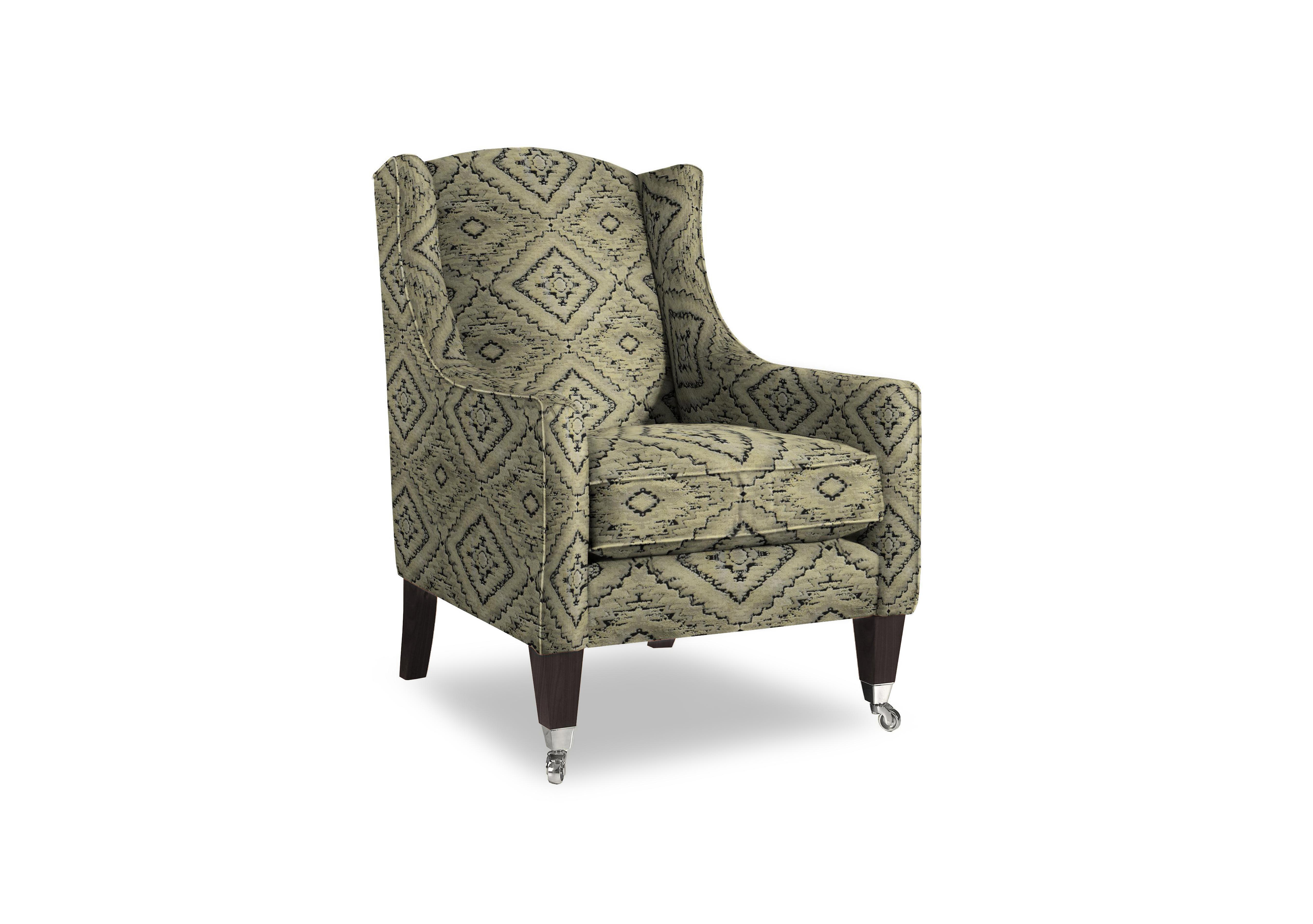 Plaza Accent Chair in Hyams Moss Mgy/Chr on Furniture Village