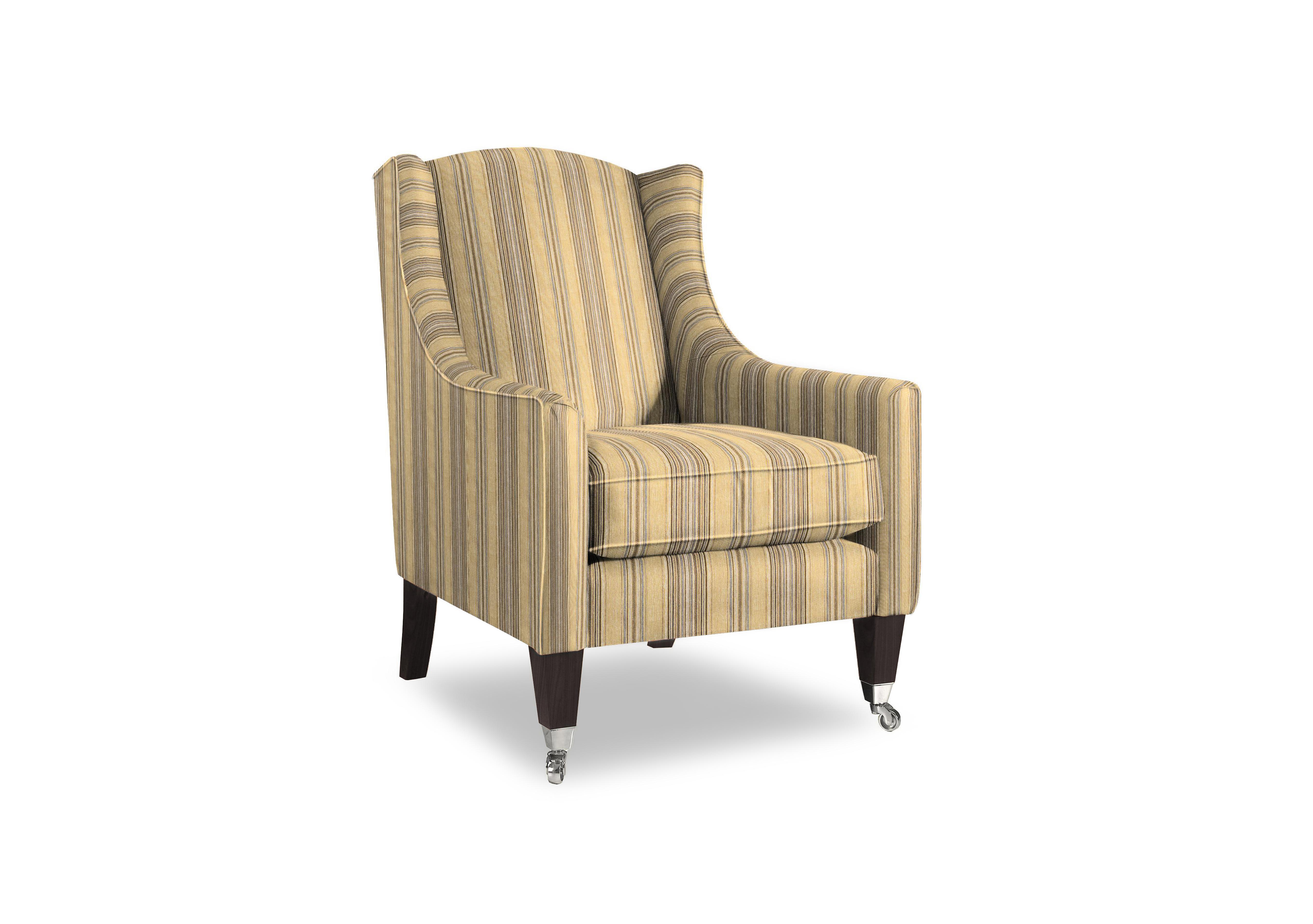 Plaza Accent Chair in Nouveau Stripe Caramel Mgy/Chr on Furniture Village