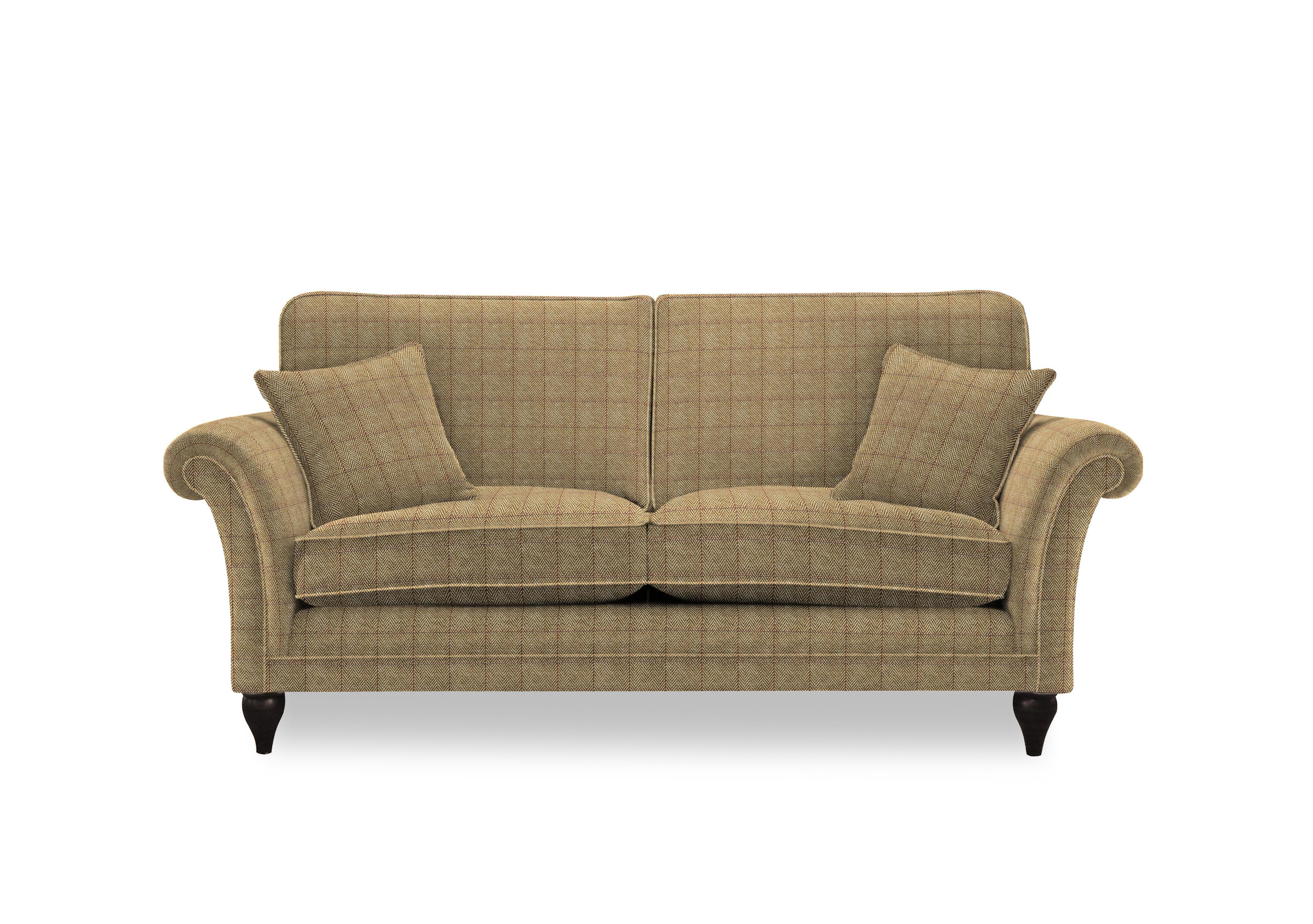 Plaza Large 2 Seater Classic Back Sofa in Murray Herringbone Gold Mgy on Furniture Village