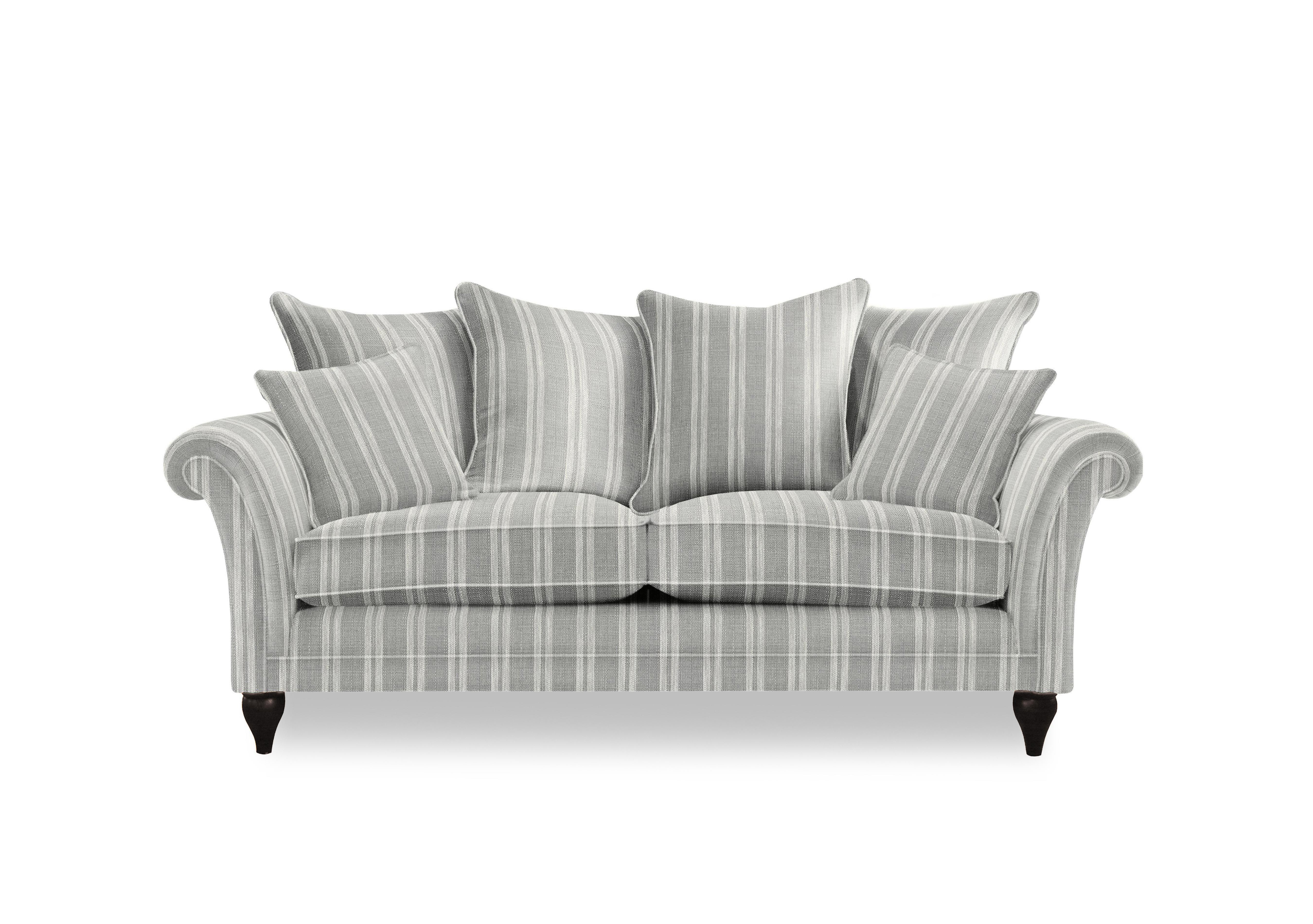 Plaza Large 2 Seater Scatter Back Sofa in Austen Stripe Dove Mgy on Furniture Village