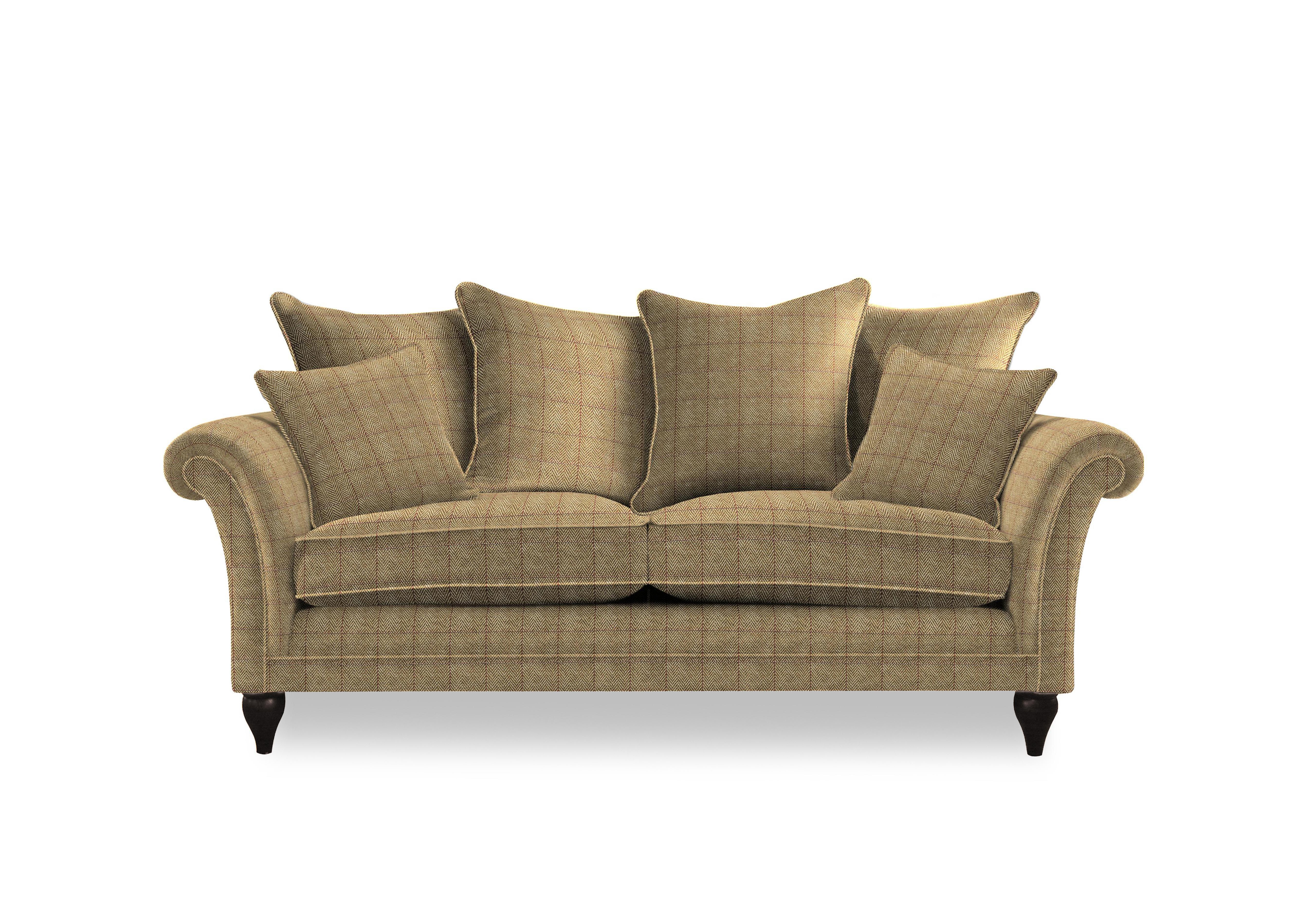Plaza Large 2 Seater Scatter Back Sofa in Murray Herringbone Gold Mgy on Furniture Village