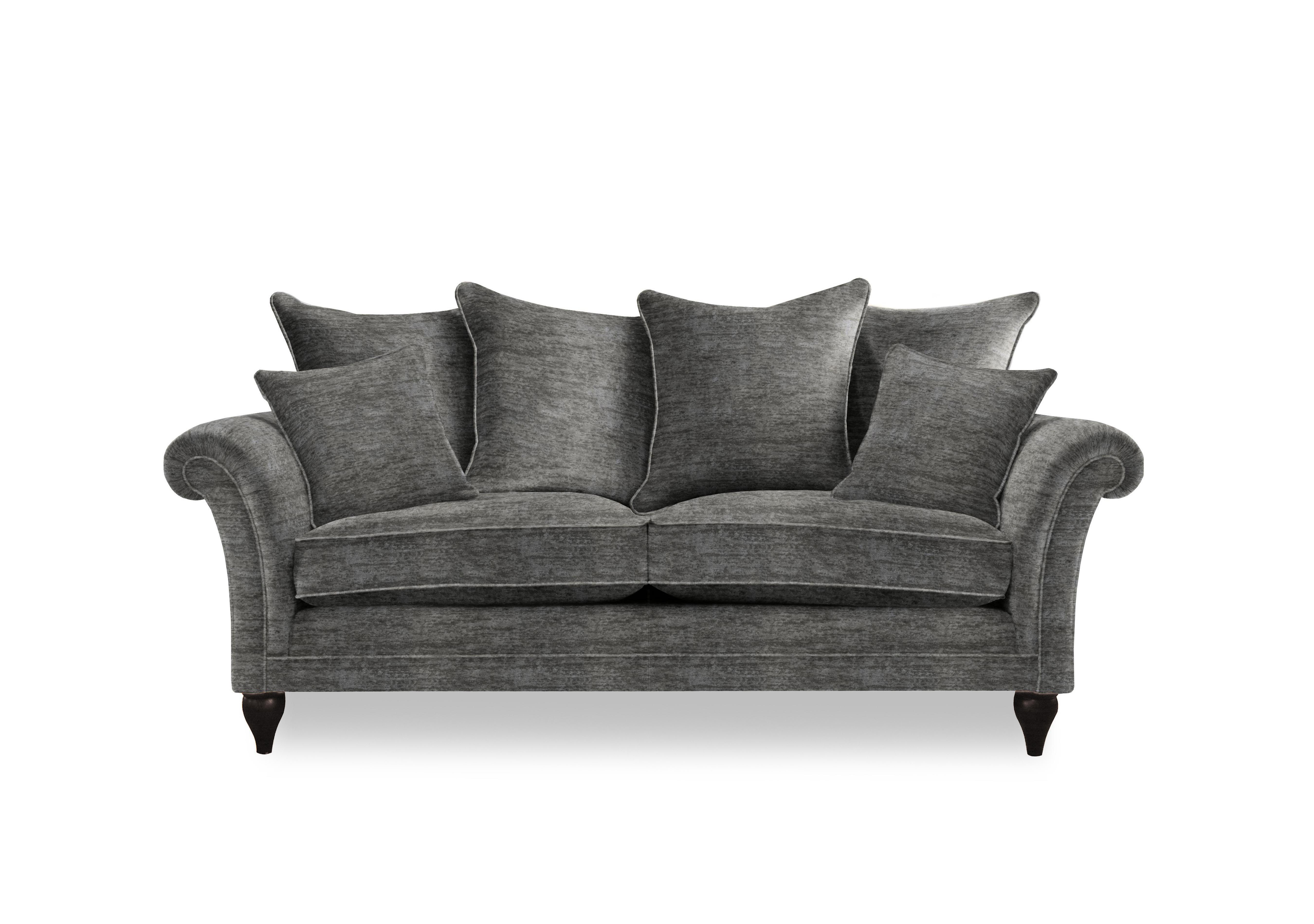 Plaza Large 2 Seater Scatter Back Sofa in Sherpa Smoke Mgy on Furniture Village