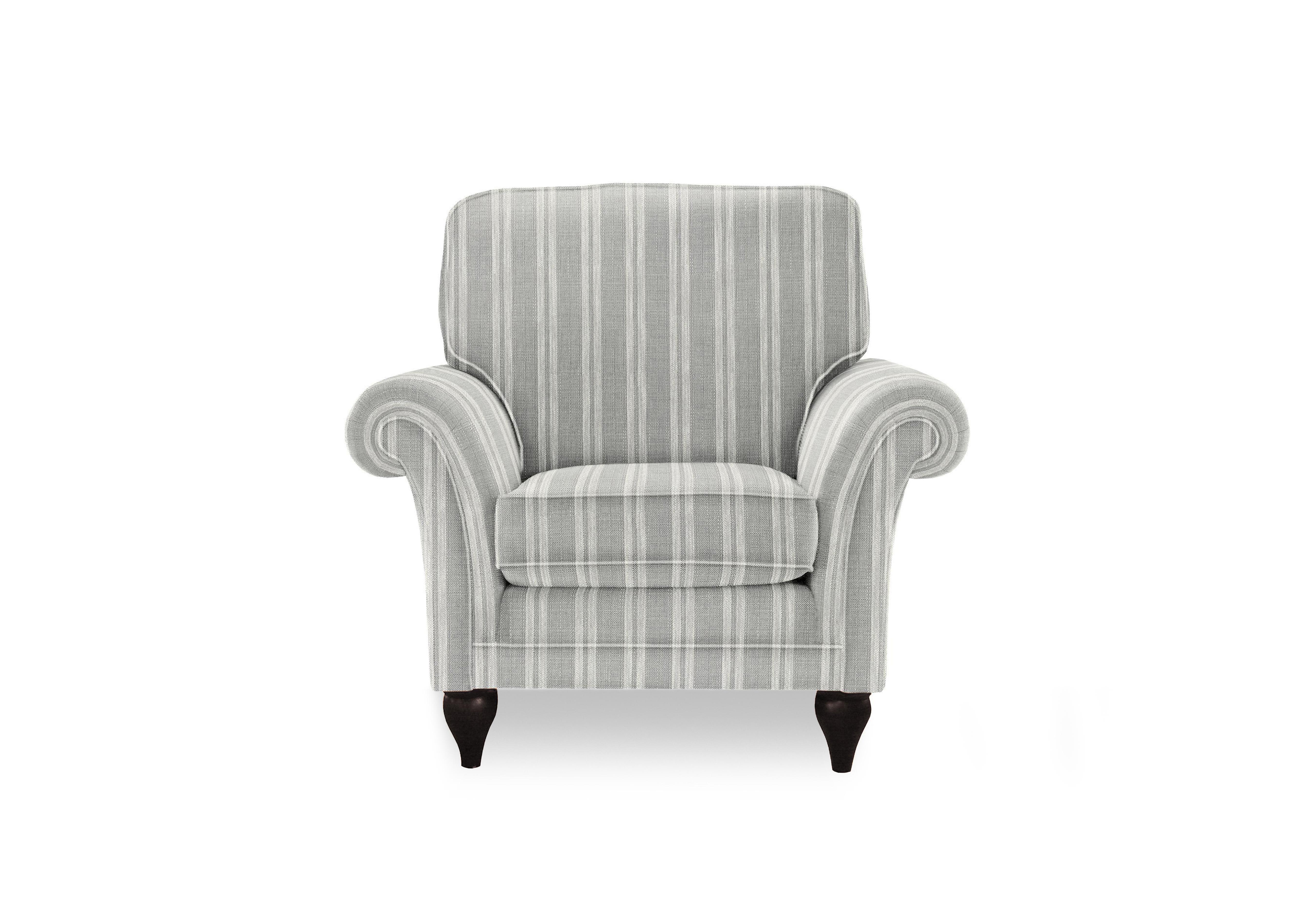 Plaza Armchair in Austen Stripe Dove Mgy on Furniture Village