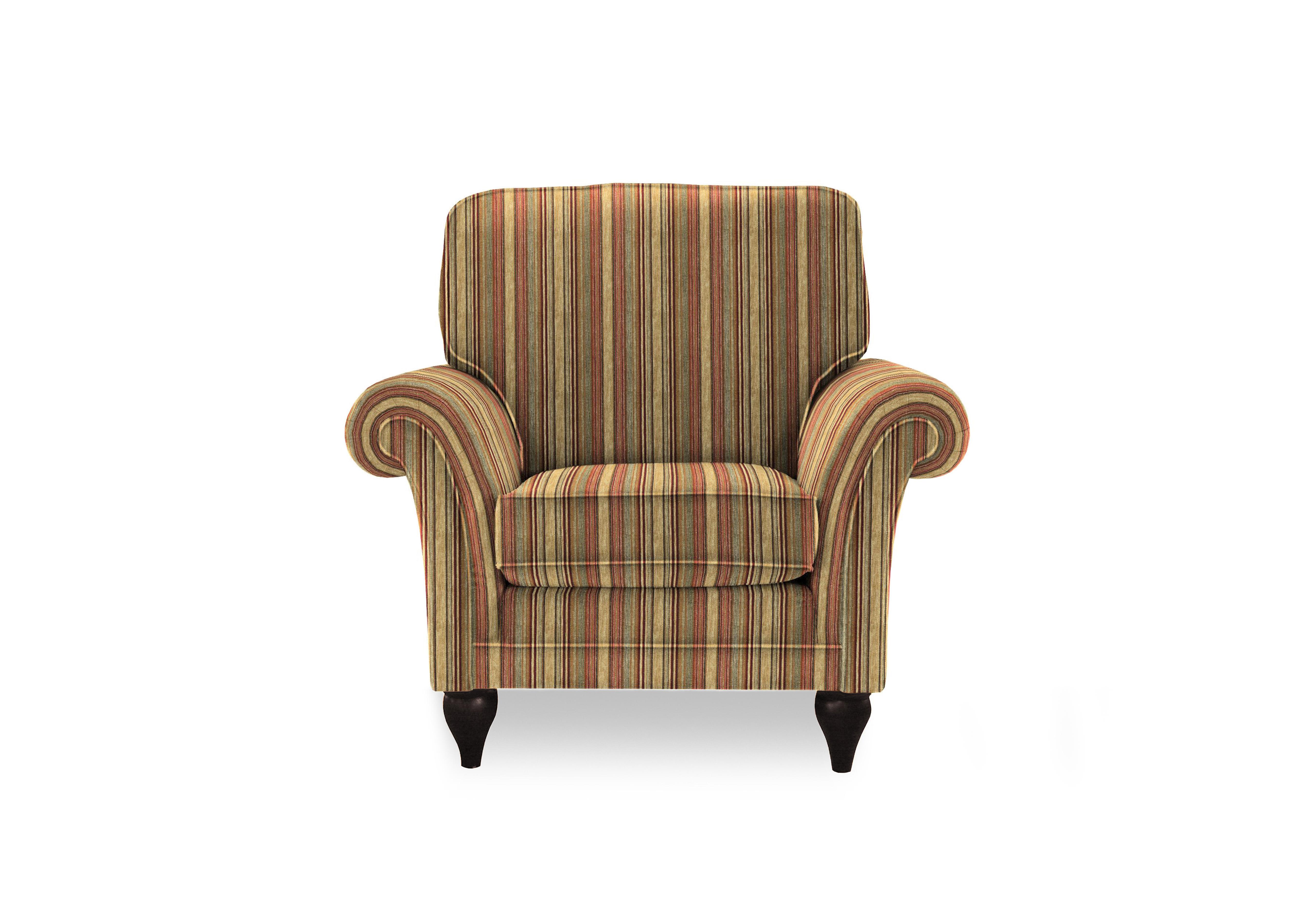 Plaza Armchair in Baslow Stripe Gold Mgy on Furniture Village