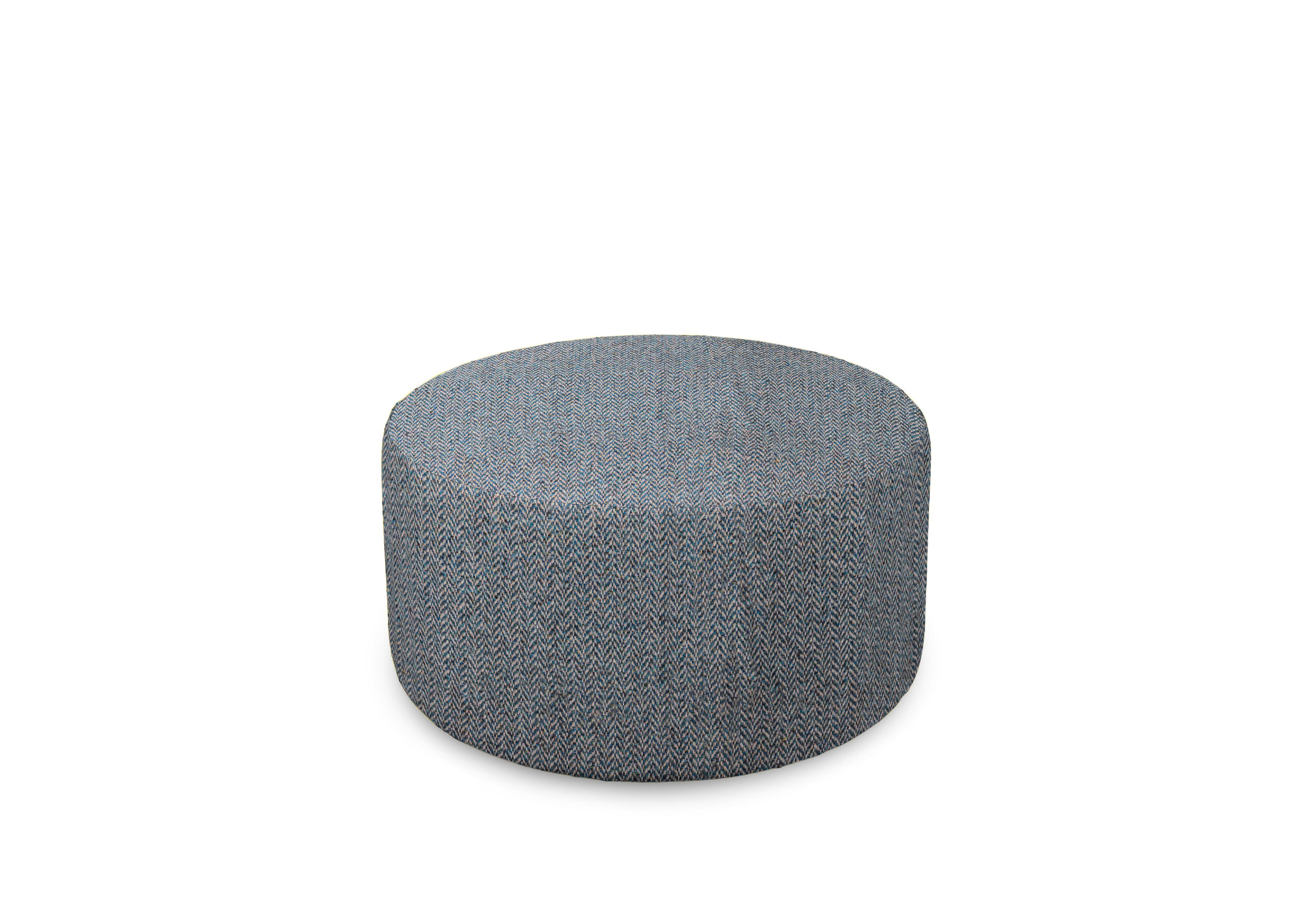 Plaza Round Footstool in Contour Pacific on Furniture Village