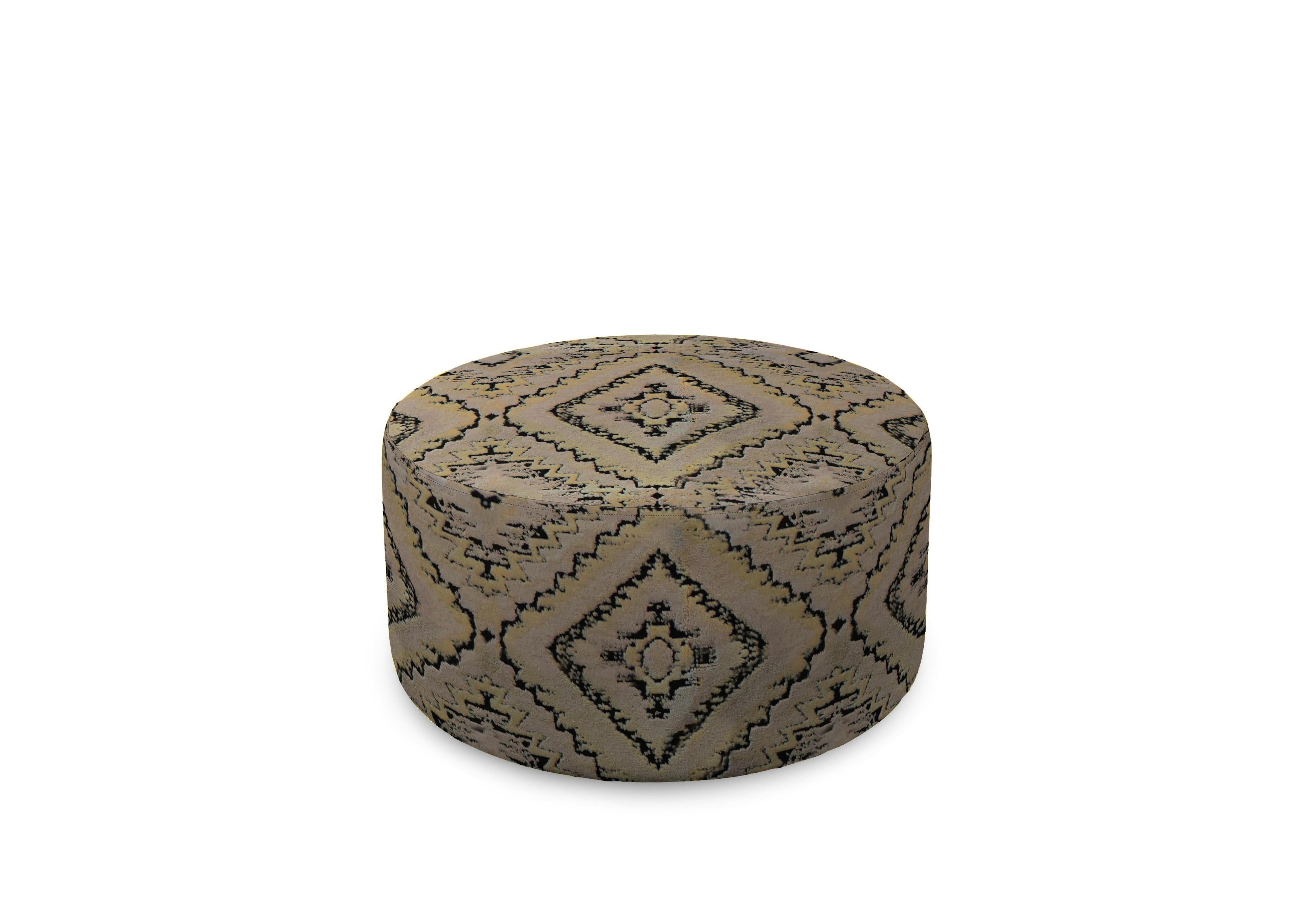 Plaza Round Footstool in Hyams Mink Mgy on Furniture Village