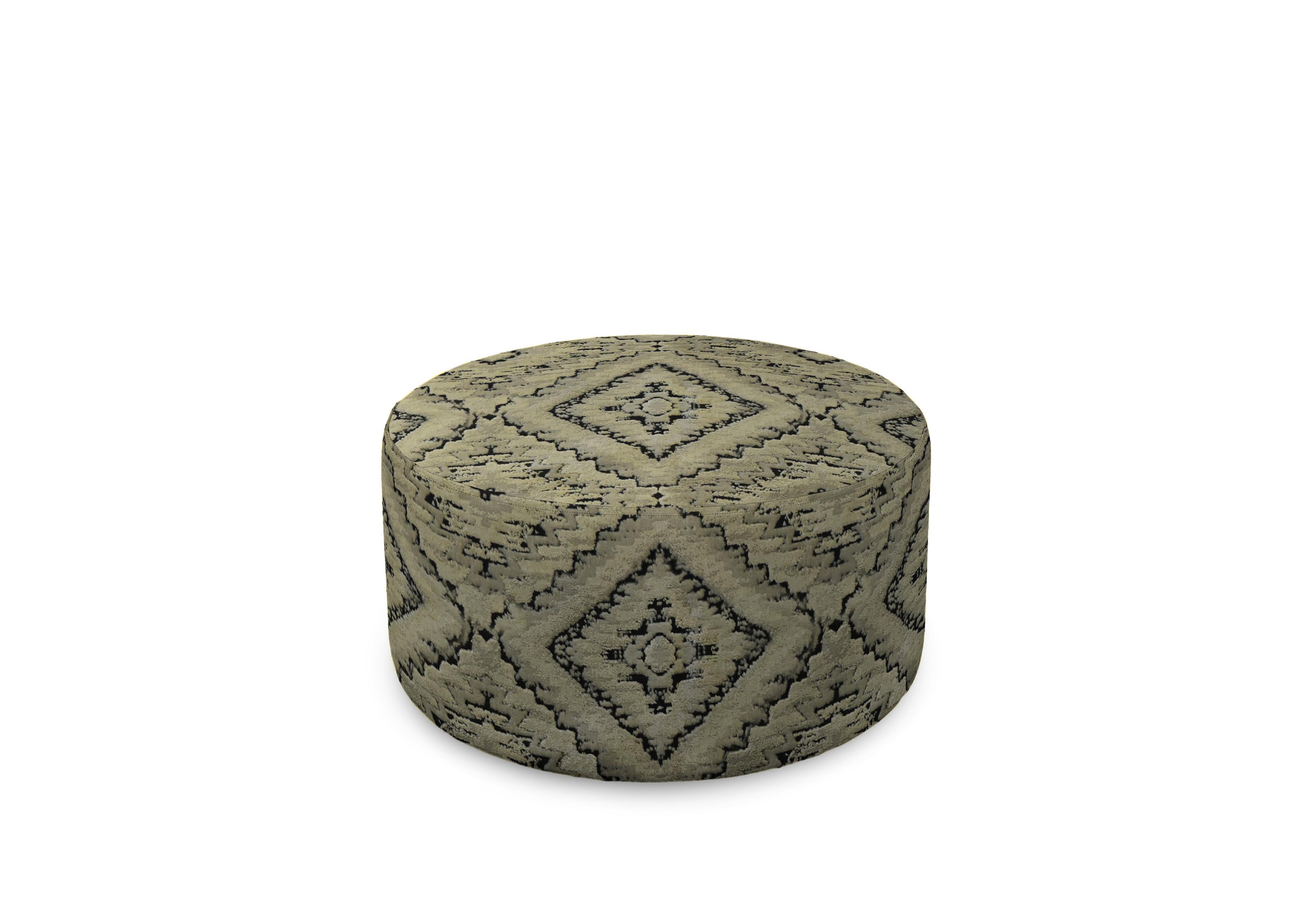 Plaza Round Footstool in Hyams Moss on Furniture Village