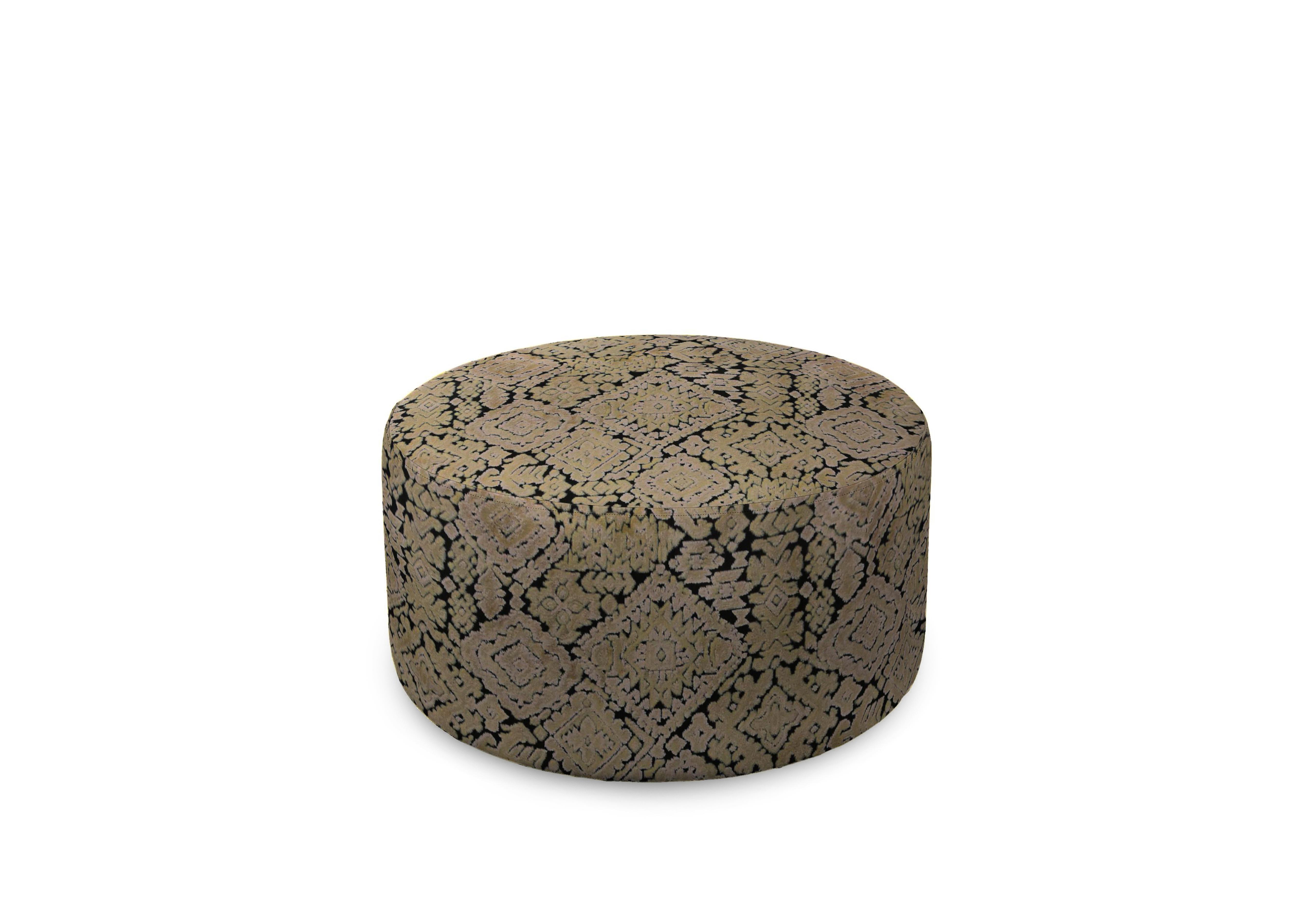 Plaza Round Footstool in Matira Mink on Furniture Village