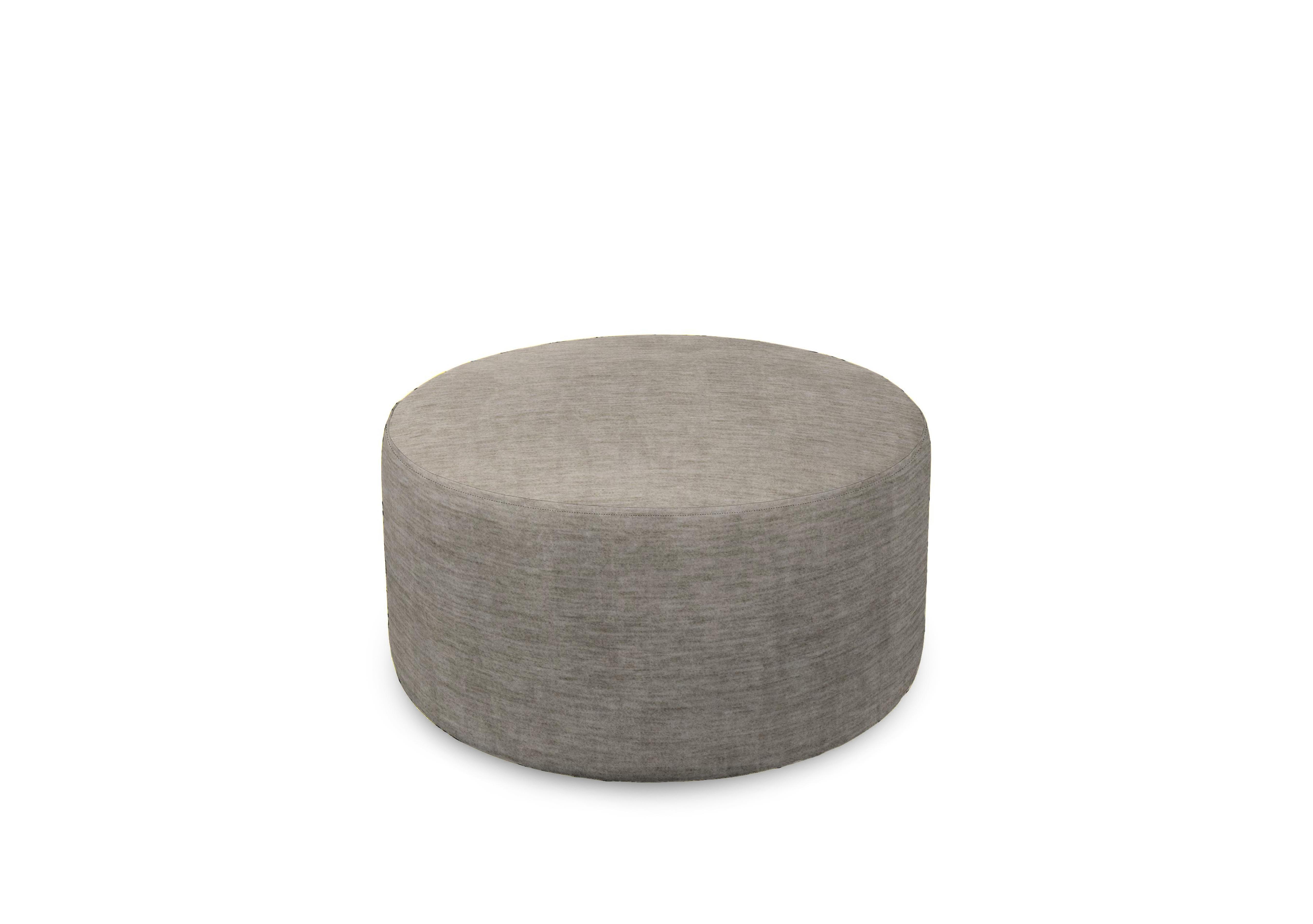Plaza Round Footstool in Salerno Stone on Furniture Village