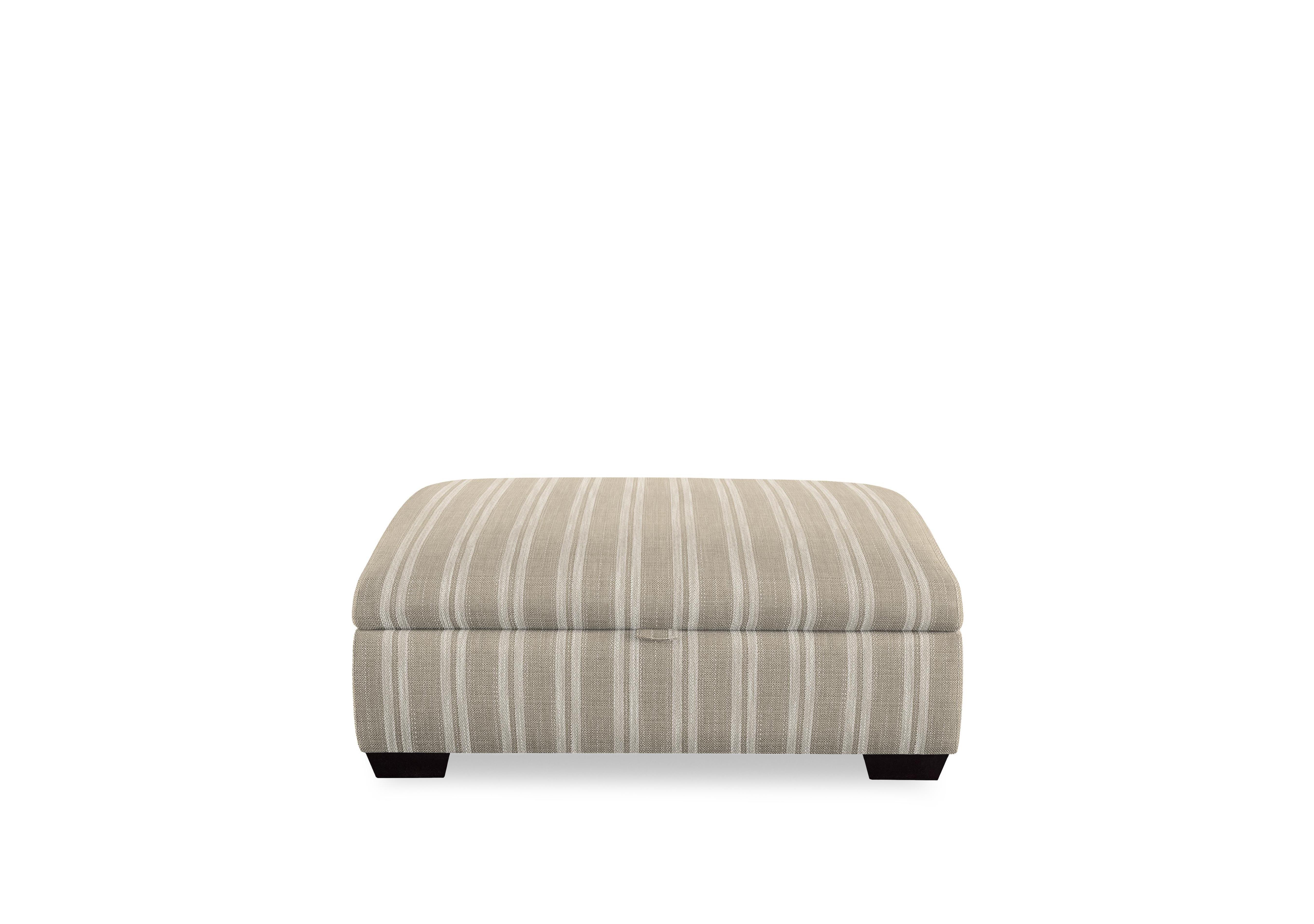 Plaza Storage Footstool in Austen Stripe Oatmeal Mgy on Furniture Village
