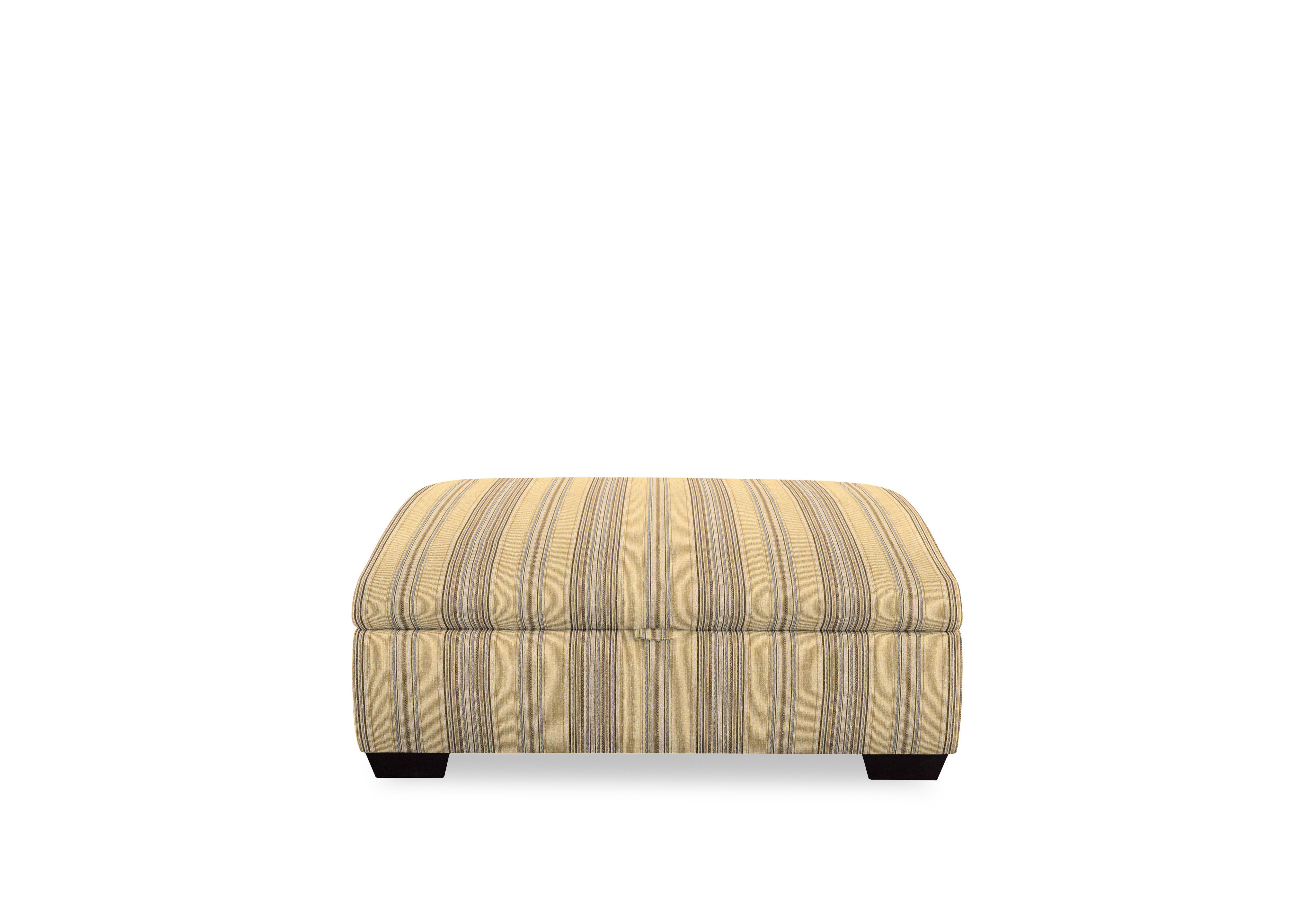 Plaza Storage Footstool in Nouveau Stripe Caramel Mgy on Furniture Village