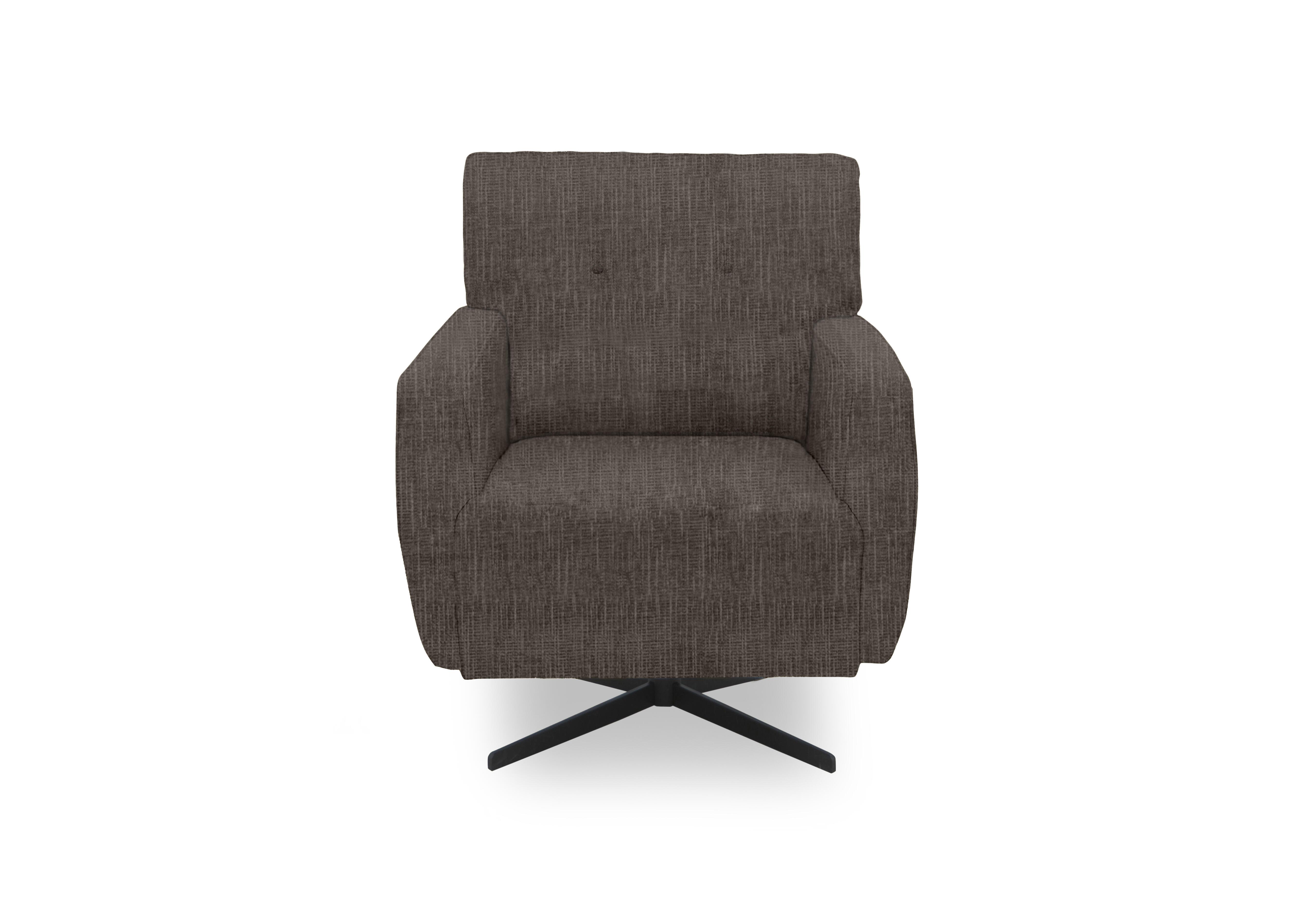 Abberton Accent Swivel Chair in Plain Fabric in Espresso Bromley Chenille Plai on Furniture Village