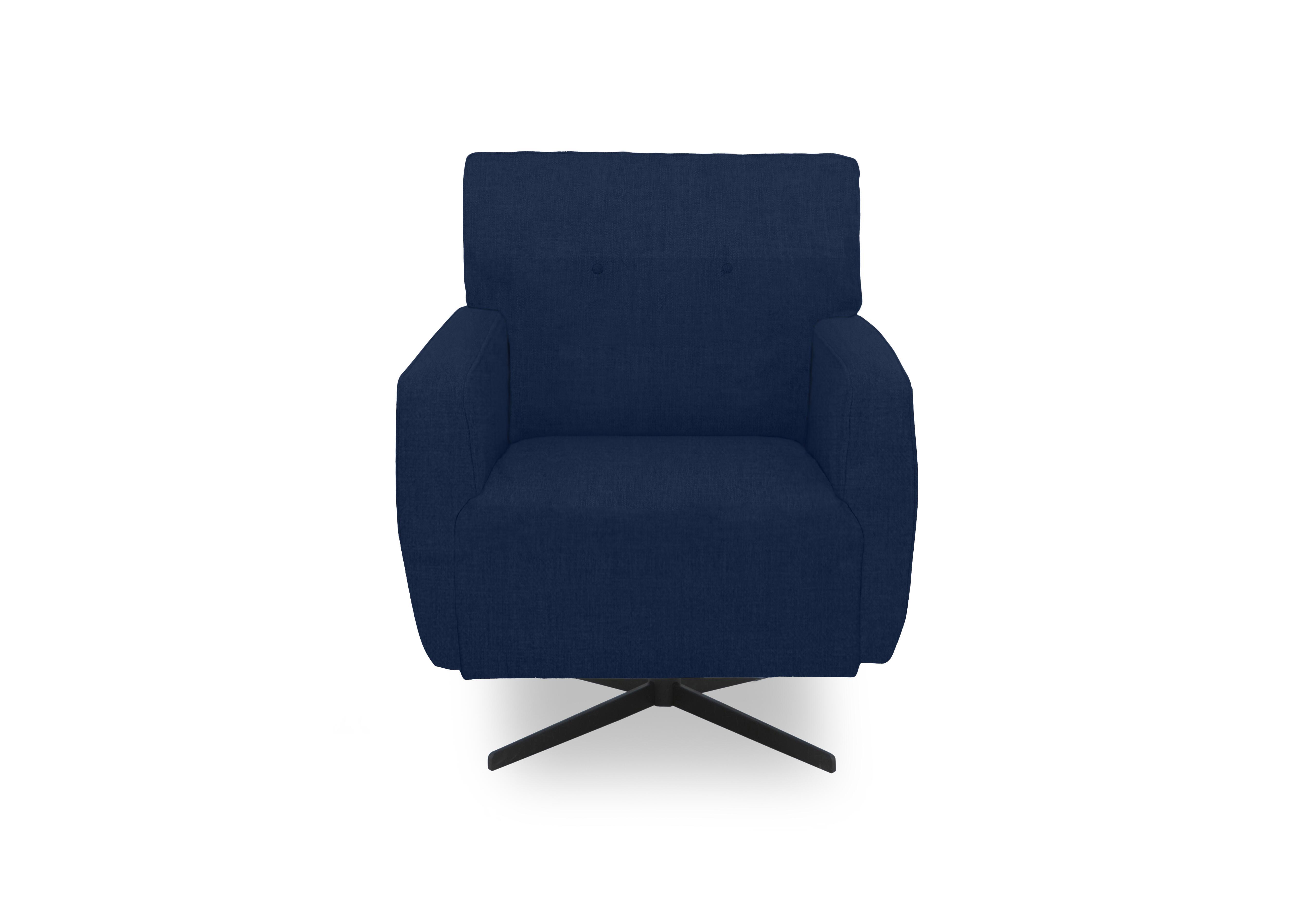 Abberton Accent Swivel Chair in Plain Fabric in Indigo Ashton Chenille Plain on Furniture Village