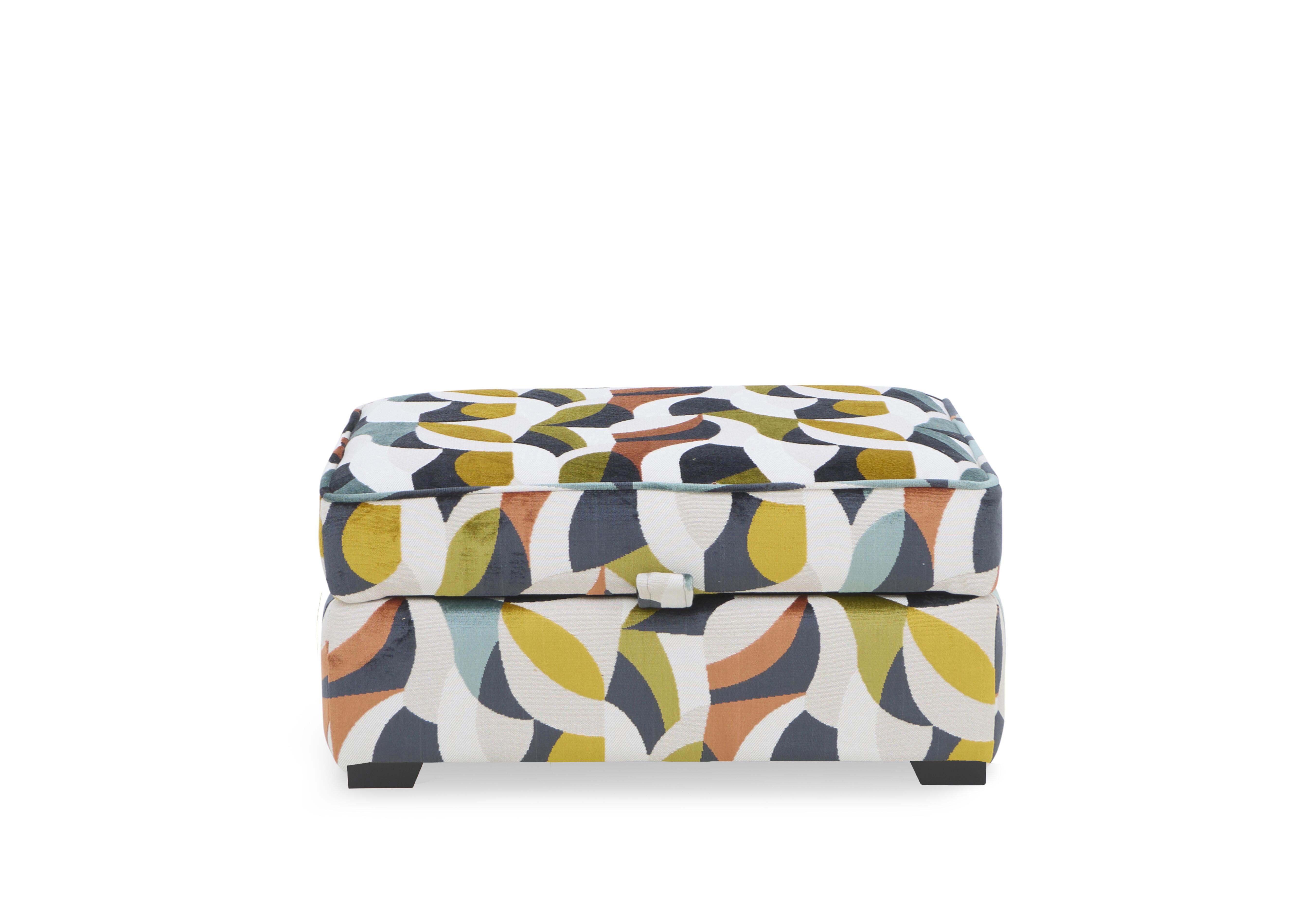 Abberton Large Storage Footstool in Patterned Fabric in Terrazzo Audley Velvet on Furniture Village
