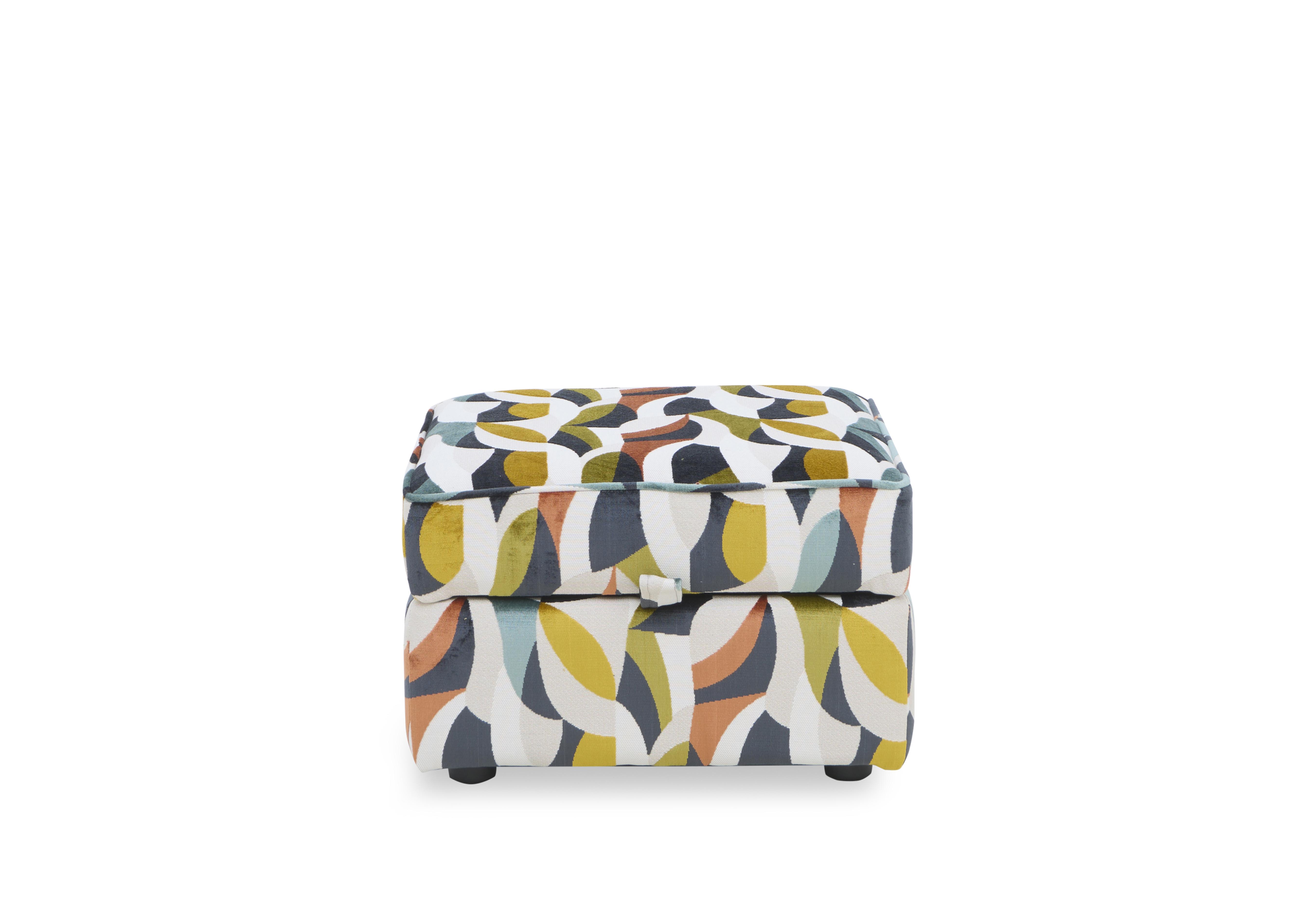 Abberton Small Storage Footstool in Patterned Fabric in Terrazzo Audley Velvet on Furniture Village