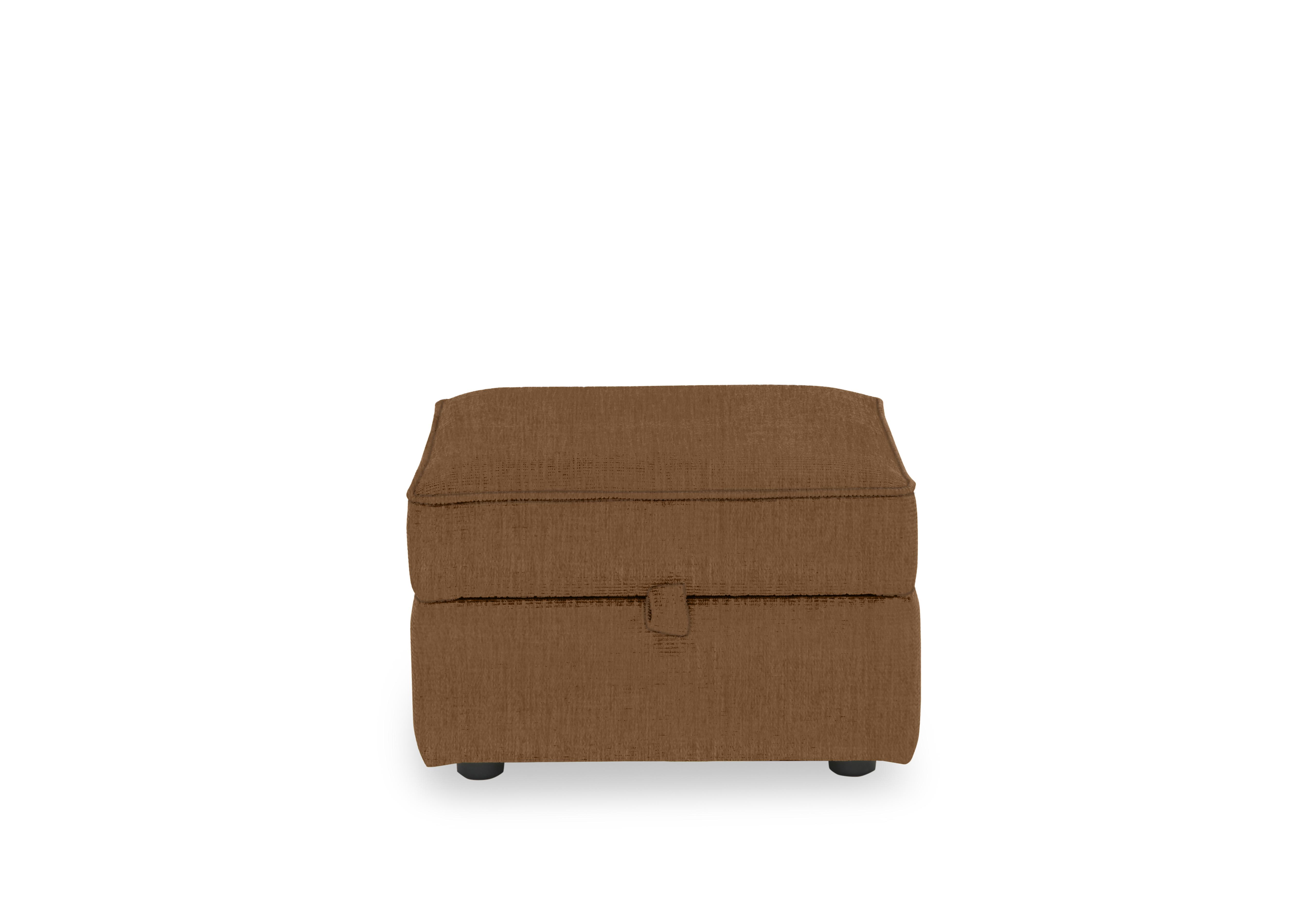 Abberton Small Storage Footstool in Plain Fabric in Caramel Thaxted Chenille Plain on Furniture Village