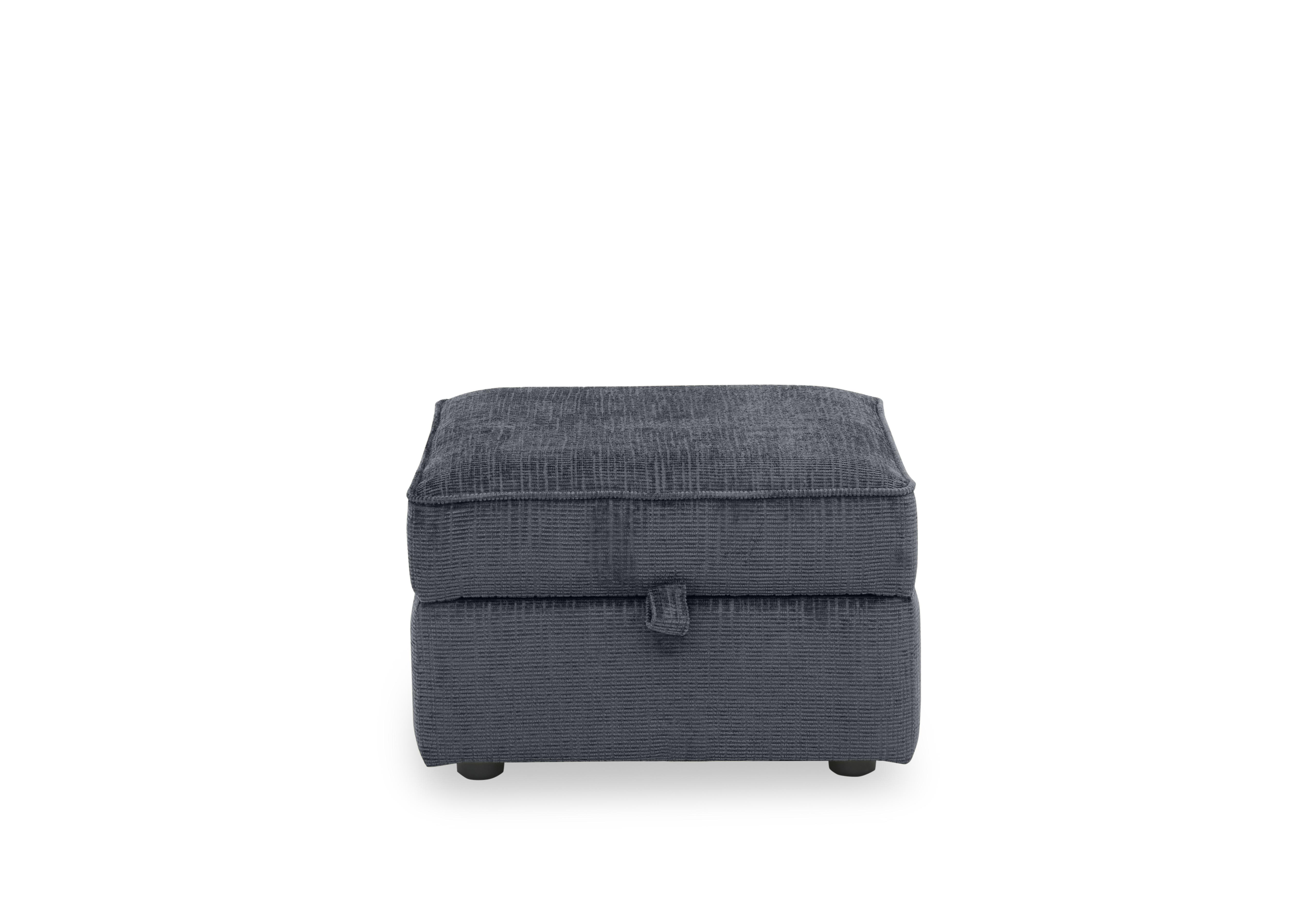 Abberton Small Storage Footstool in Plain Fabric in Iron Bromley Chenille Plain on Furniture Village